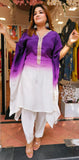 Crape Shaded zari thread cut dana embroidered Indo-western kaftan  set with pant  (set of 2) DRYWASH-03953