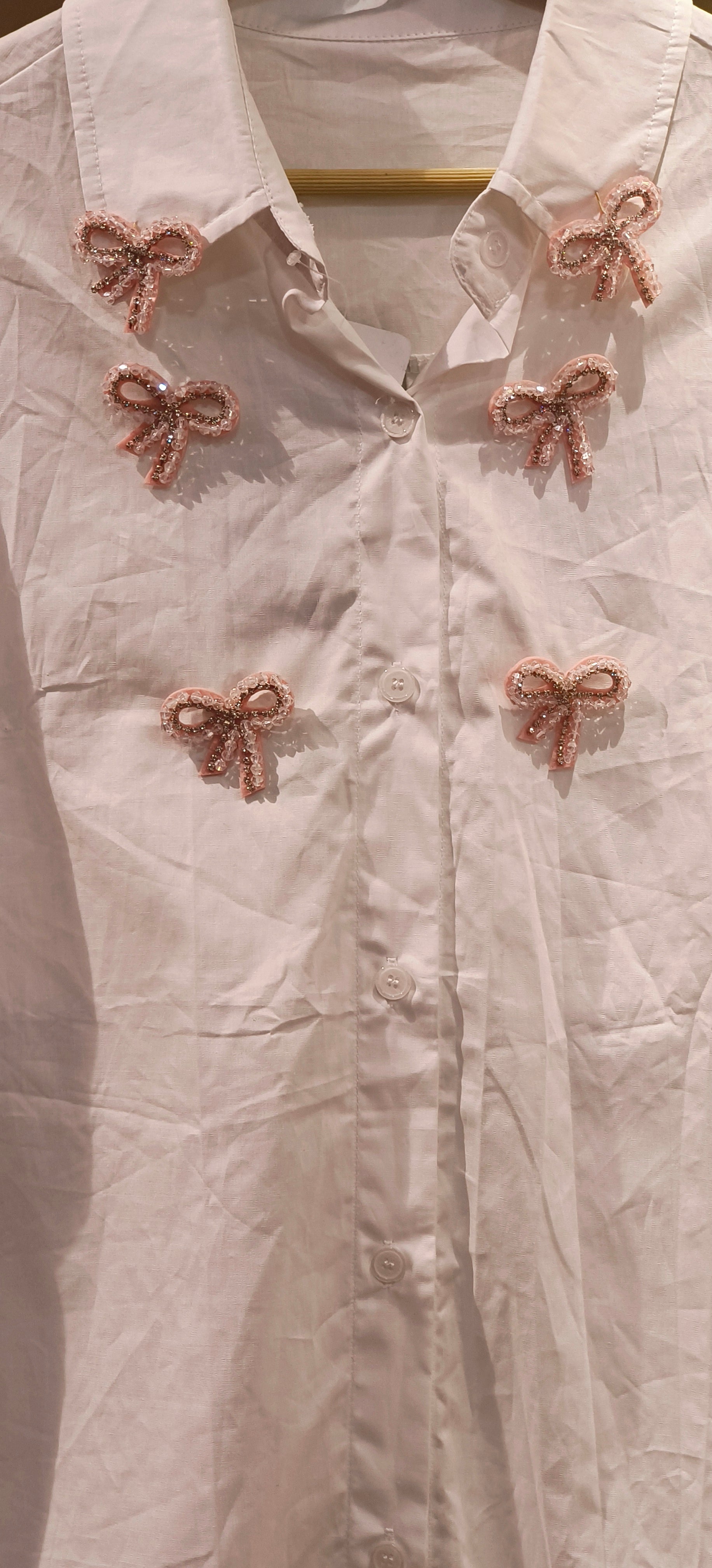 Imported Fabric Bow Embellishment Western Shirt