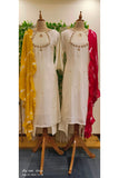 Pearl with zardozi Silk embroidered lining kurta pant and ruffle lehriya georgette dupatta full set of 3-02293}