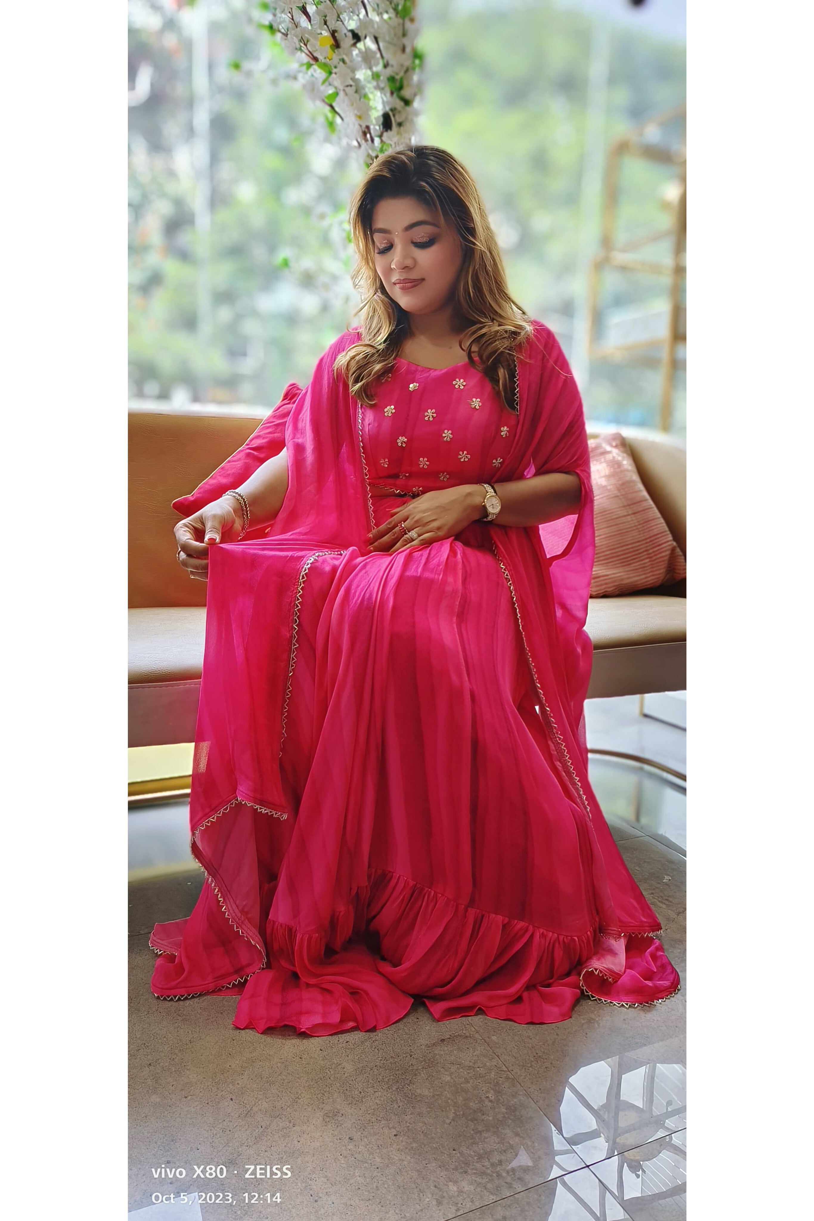 Pure Silk Saree with Bandhani Edging - Pink – Naina Jain