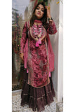 Real mirror with Gotta work floral muslin  double layer Gown with dupatta DRYWASHONLY 03803
