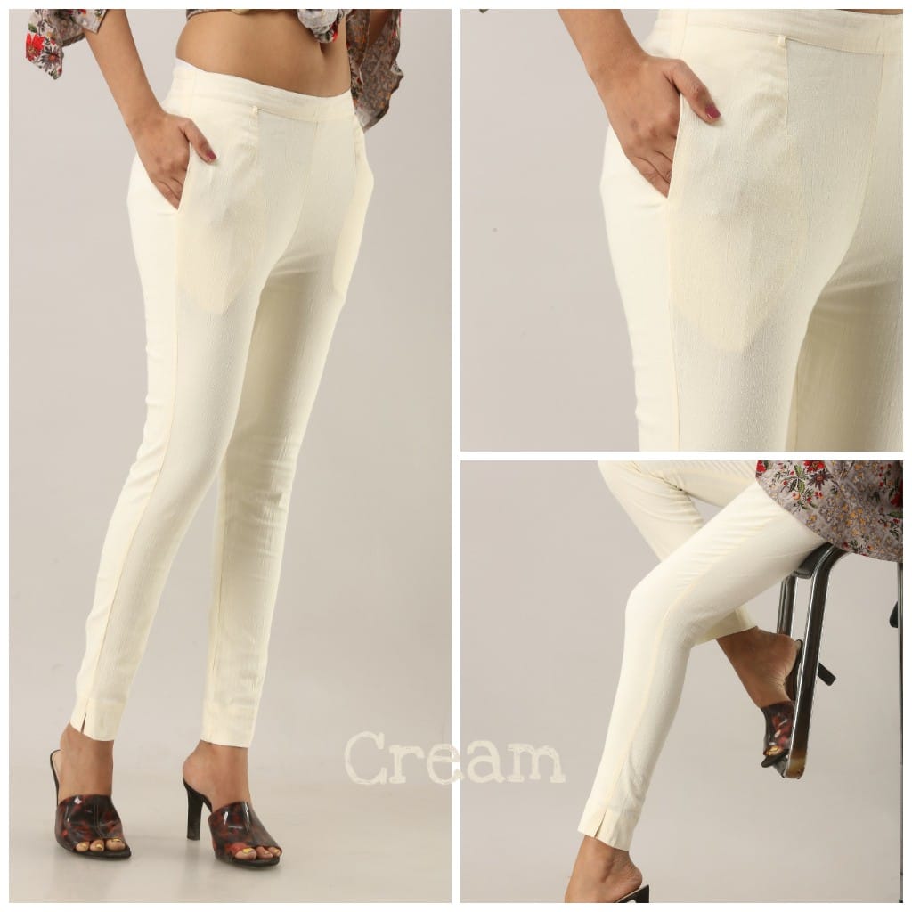 Cotton Stretchable Pants with Pockets 01250