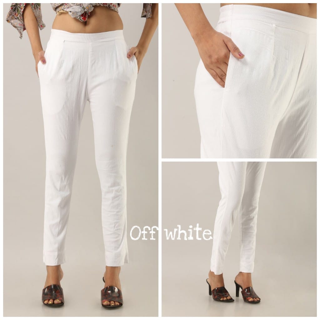 Cotton Stretchable Pants with Pockets 01250