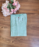 Beautiful embroidered shaded chanderi silk only kurti  DRYWASH-01508)