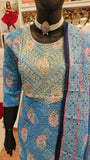 Foil mirror lurix fabric flower  print cotton full suit set of 3