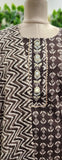 Block printed cotton kurta with pant cotton dupatta set of 3{FULLSUIT-AME-01976}