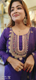 Silk beautiful yoke embroidered kurta with pant and  dupatta set of 3 (FULLSUIT-SA-02619}