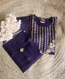 Beautiful Soft organza with brocade embroidered kurta with pant and  organza dupatta set of 3 (FULLSUIT-GOS-02623}