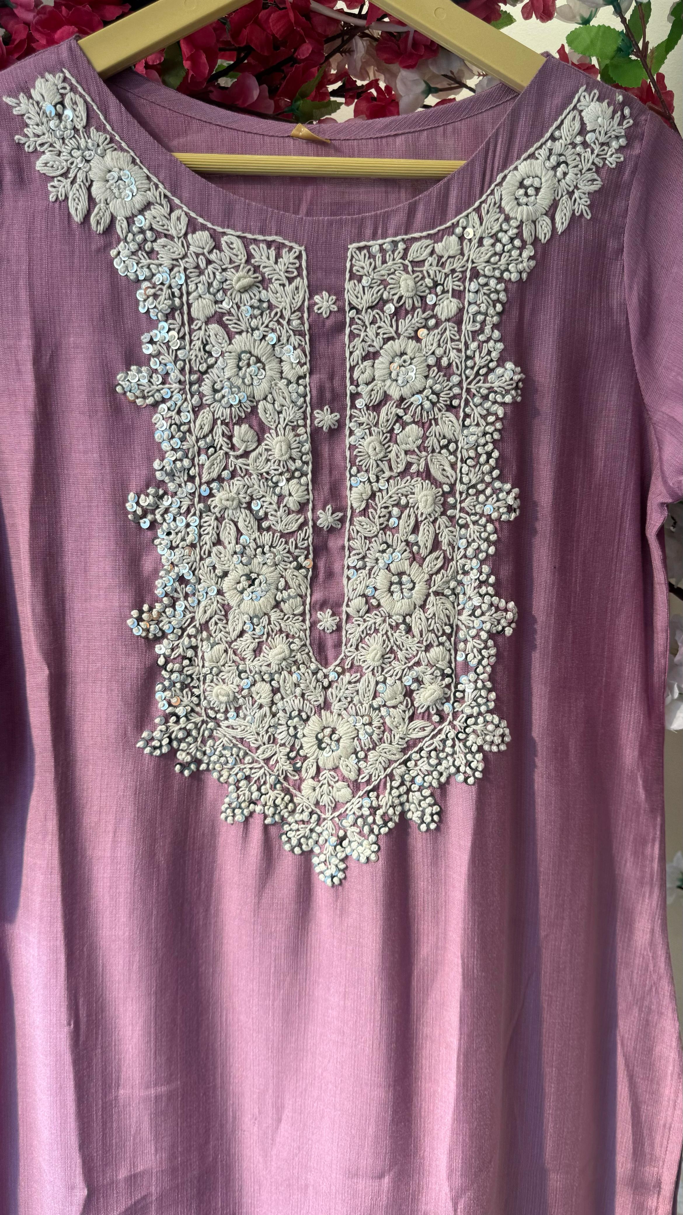 Thread Embroidered Cotton Only Kurti -04116