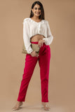 Cotton stretchable pants with pockets
