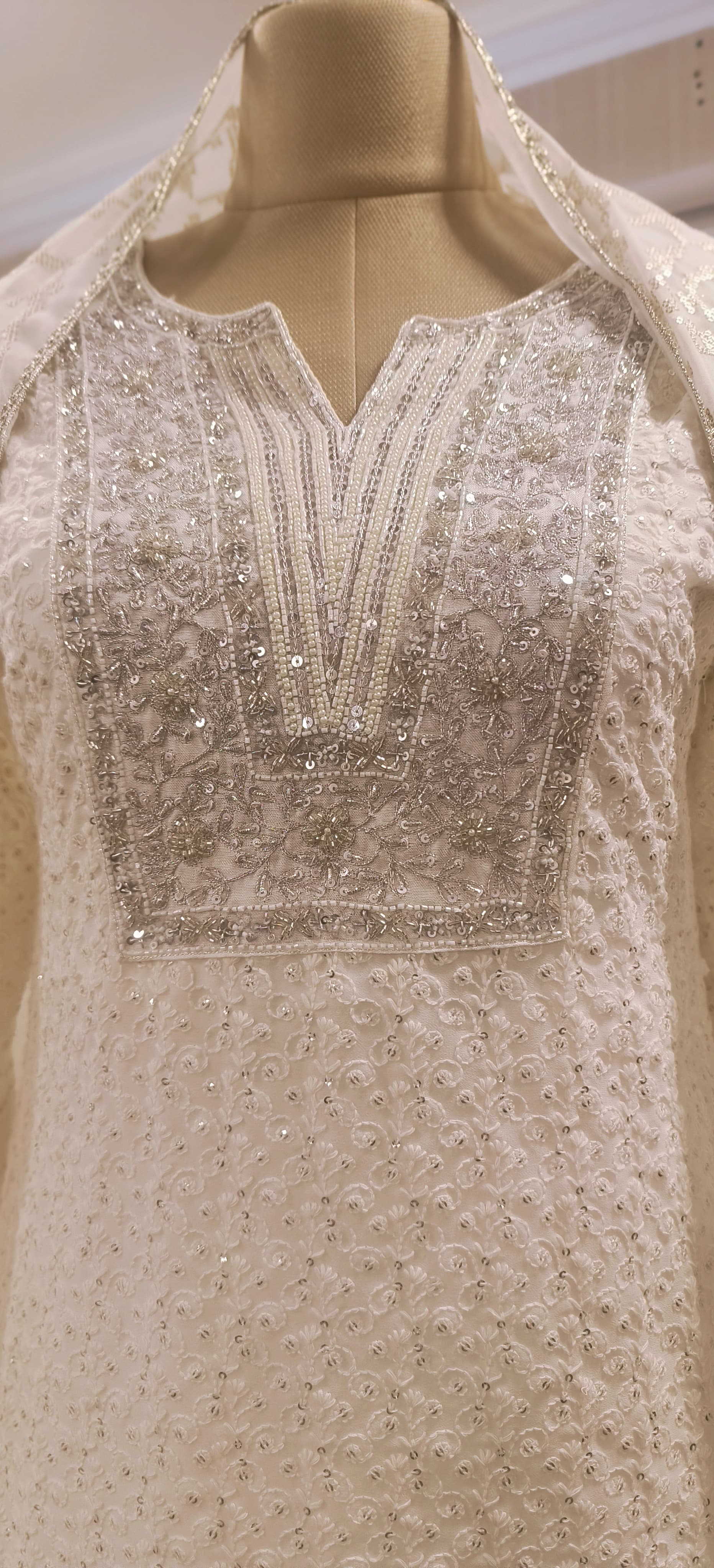 Beautiful Chikankari Embroidered Top With Crushed Sharara Set Drywashonly-04235