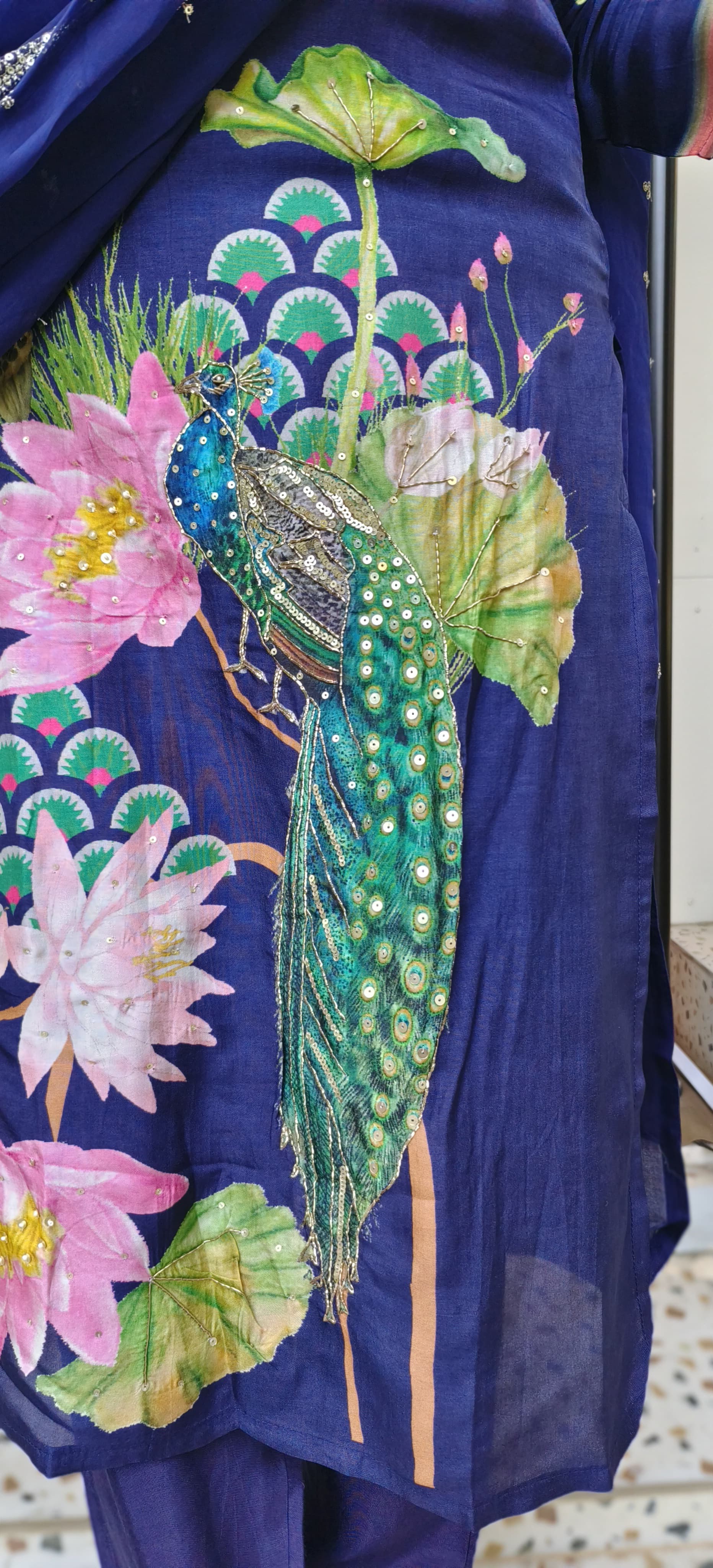 Beautiful Embroidered  kurta With Pant set and Dupatta DRY WASH-04338