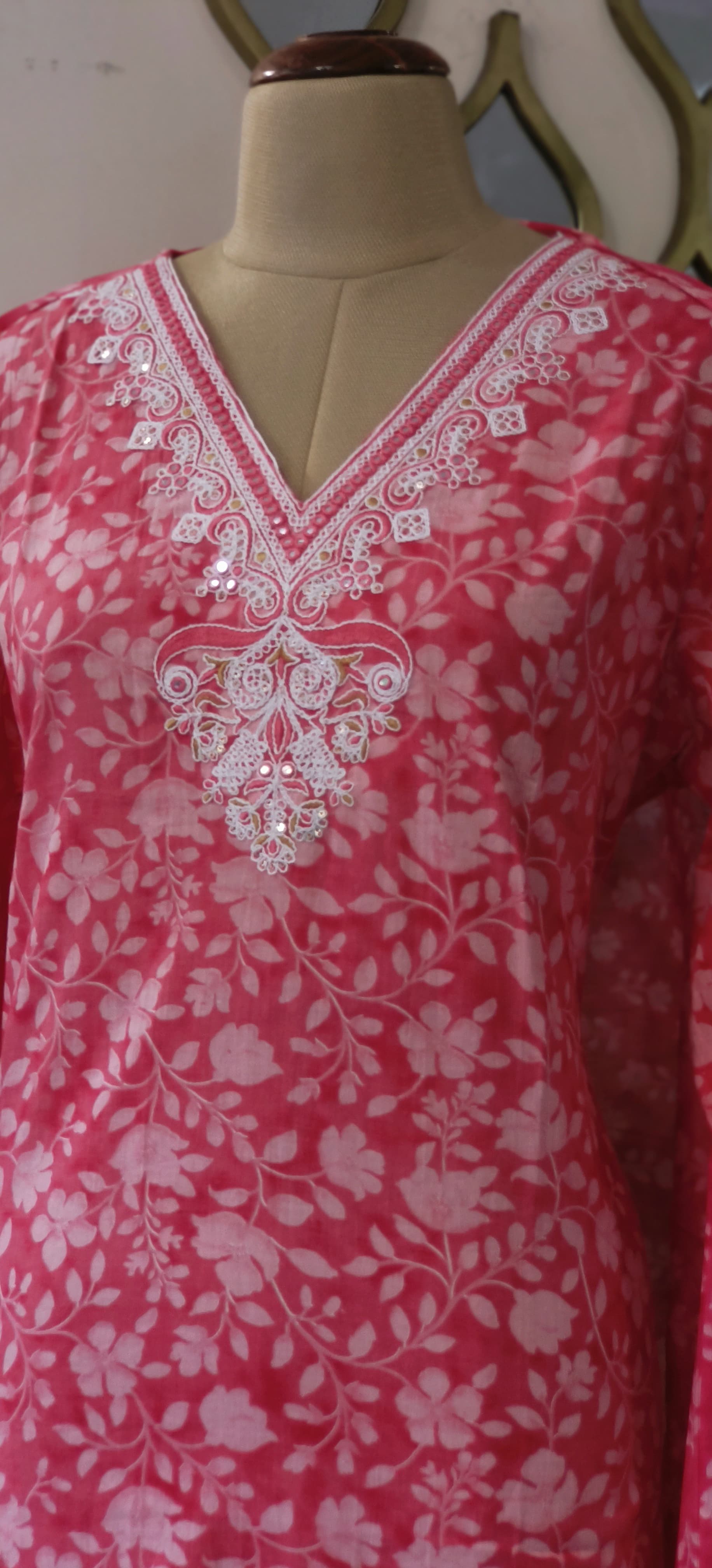 Pecah floral summer Printed Cotton kurta with pant and Dupatta-05314