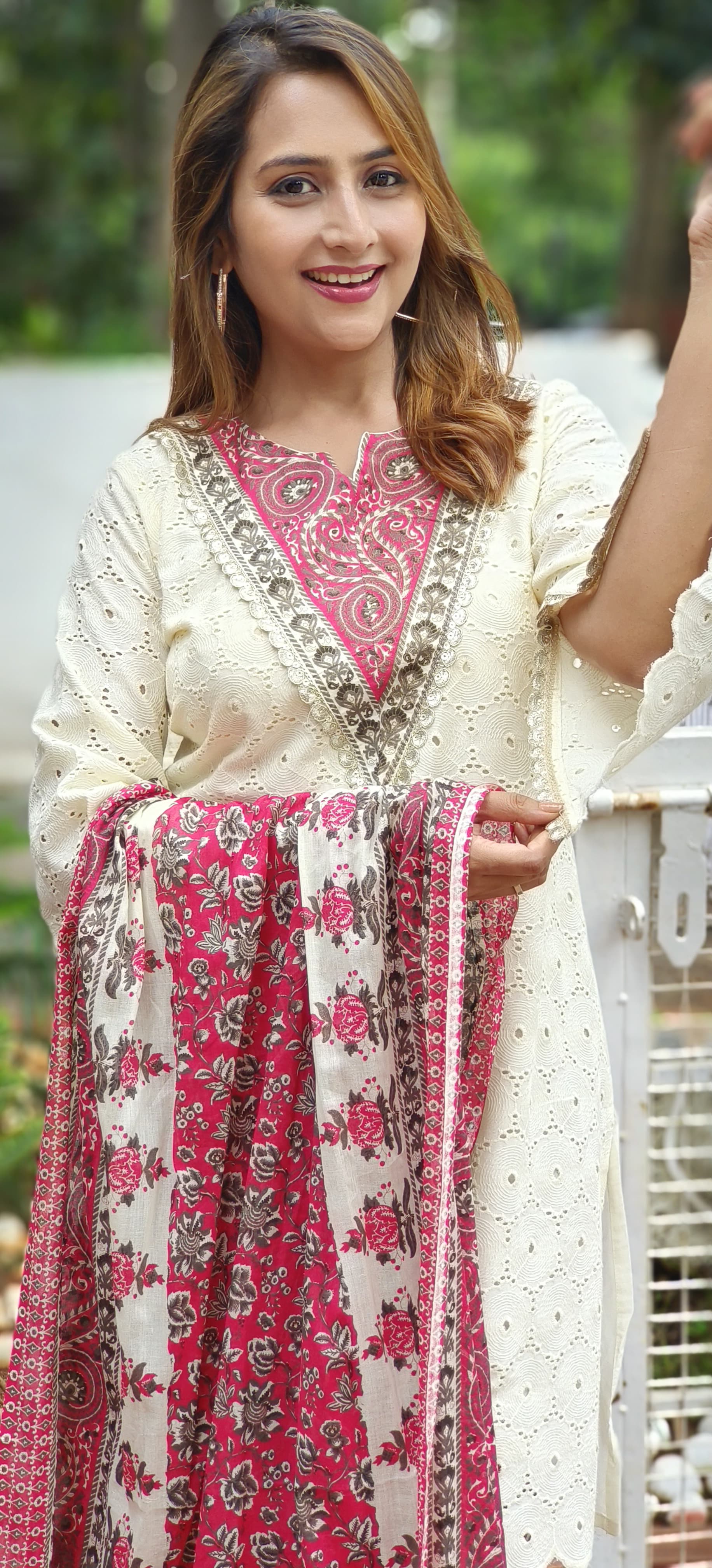 Elegant Hacoba Offwhite Cotton Full Suit -05504