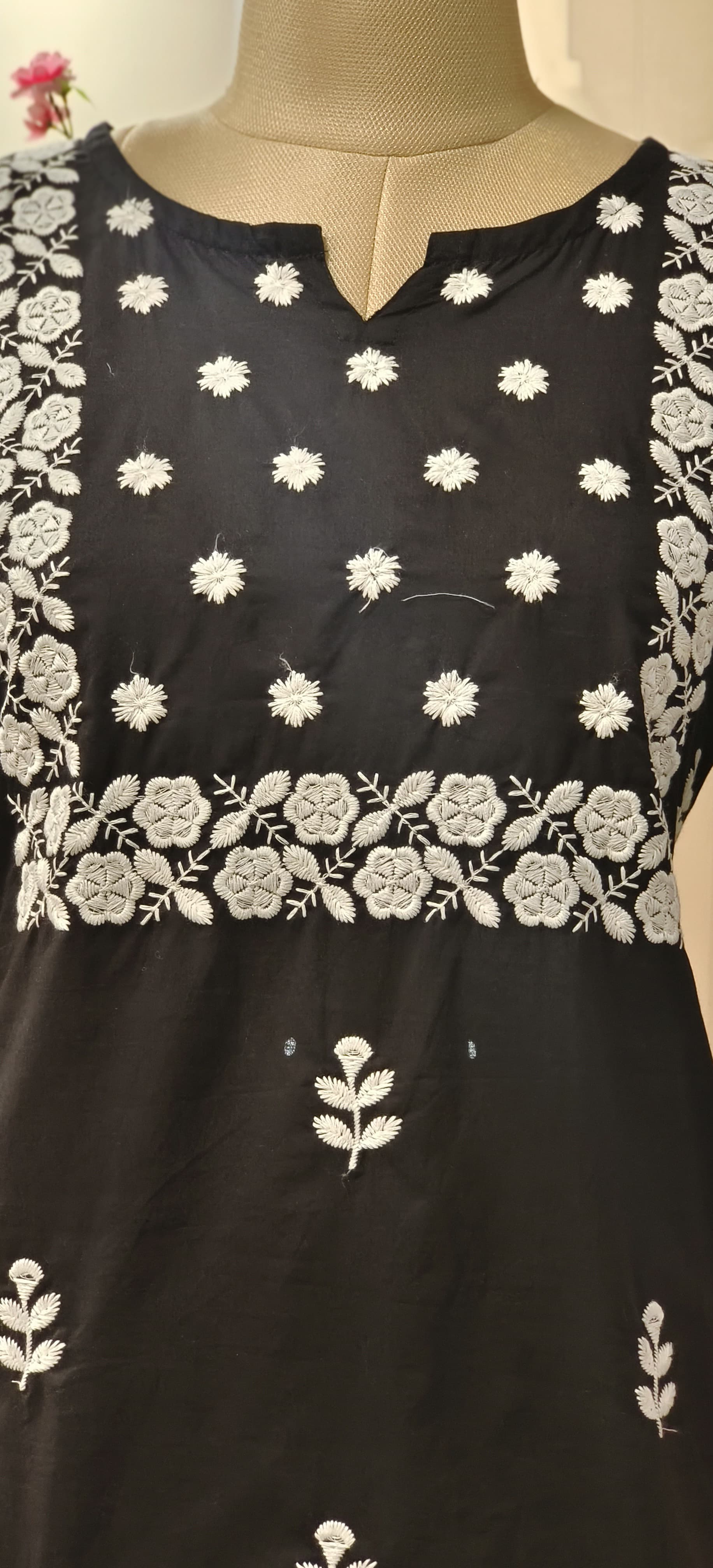 Cotton Thread Embroidered short Only Kurti -05585-90-87-86