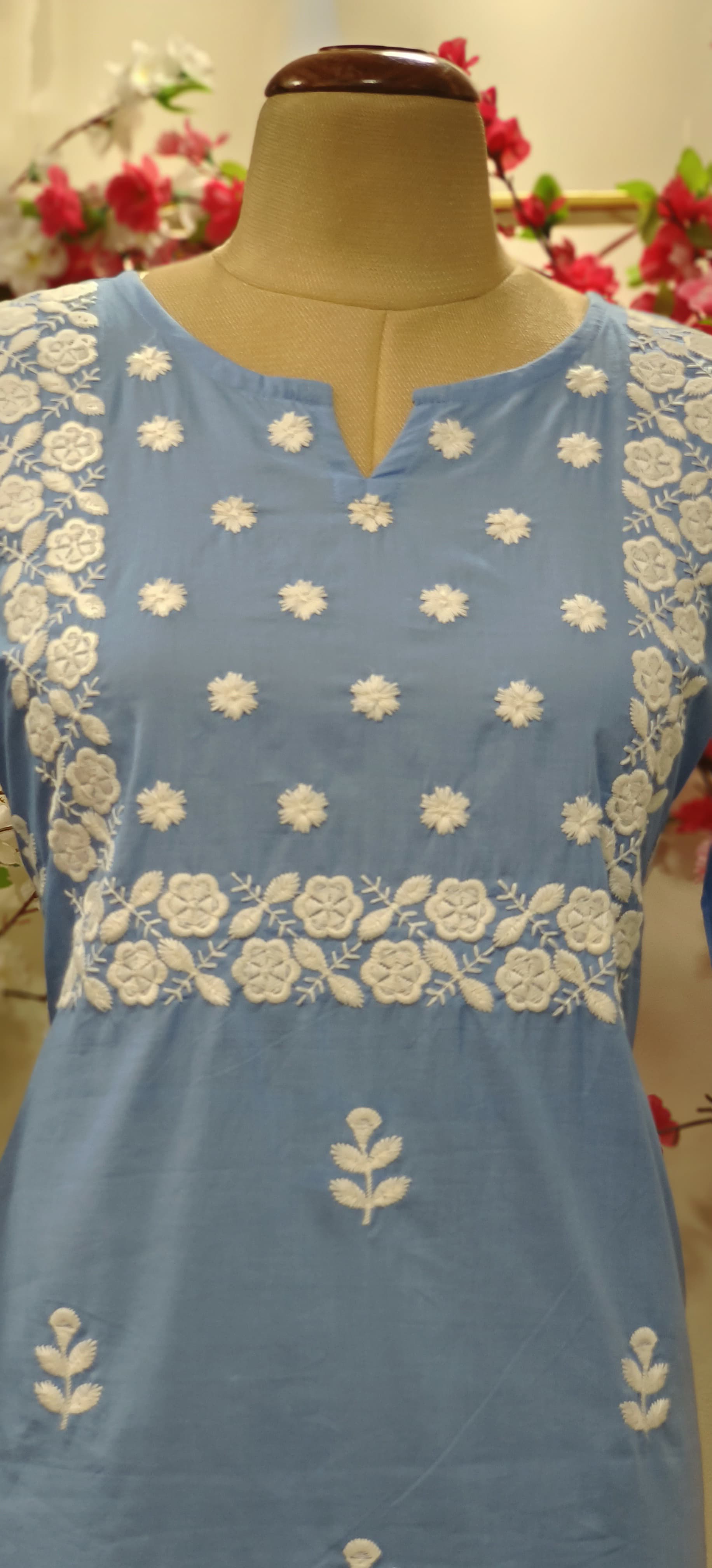 Cotton Thread Embroidered short Only Kurti -05585-90-87-86