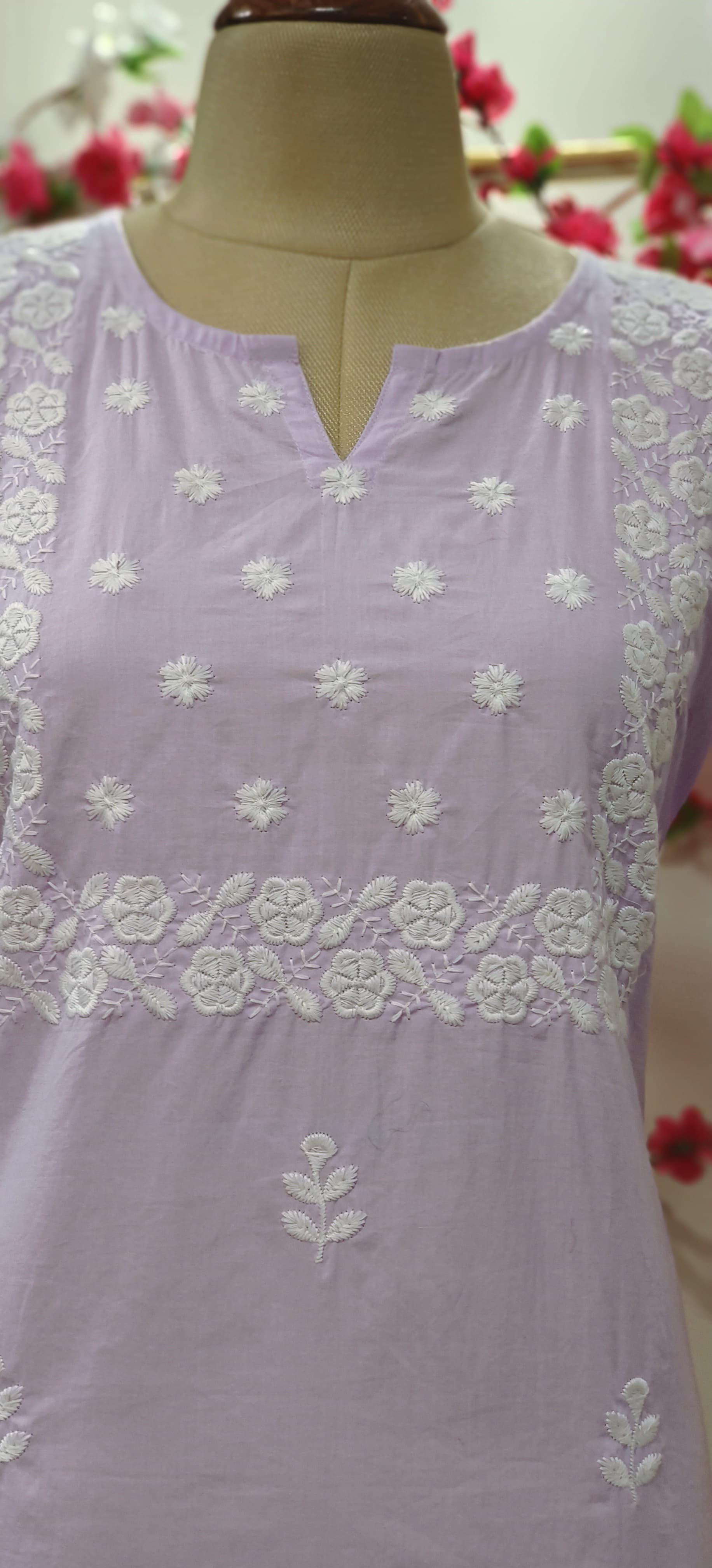 Cotton Thread Embroidered short Only Kurti -05585-90-87-86