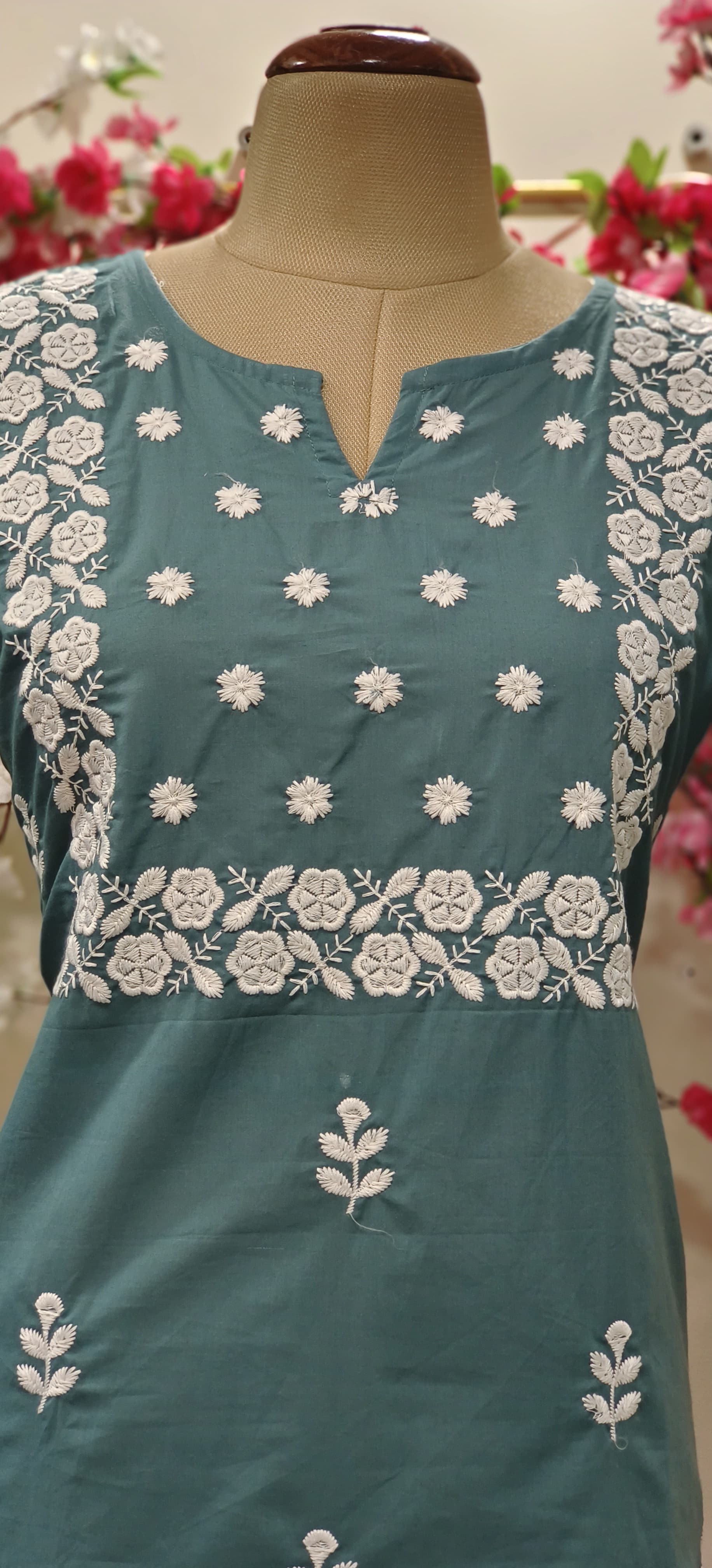 Cotton Thread Embroidered short Only Kurti -05585-90-87-86