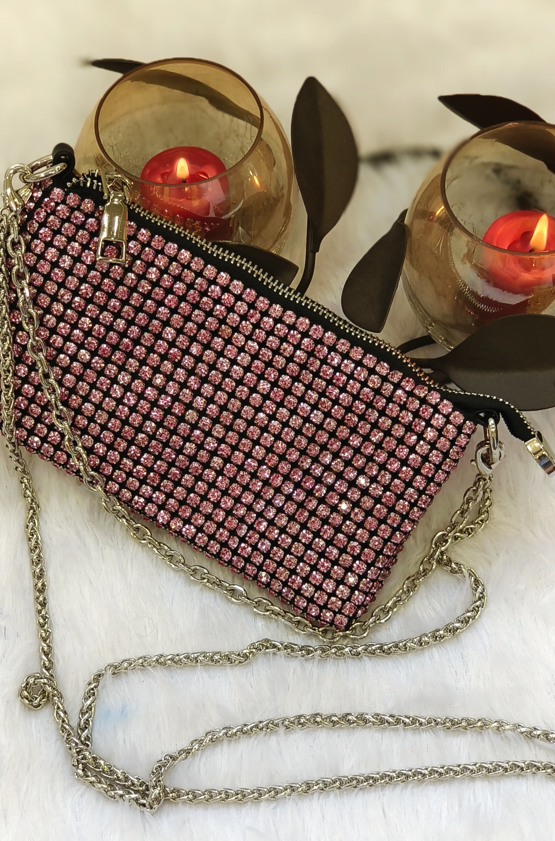 ELEGANT STONE STUDDED SLING BAG FOR WOMEN