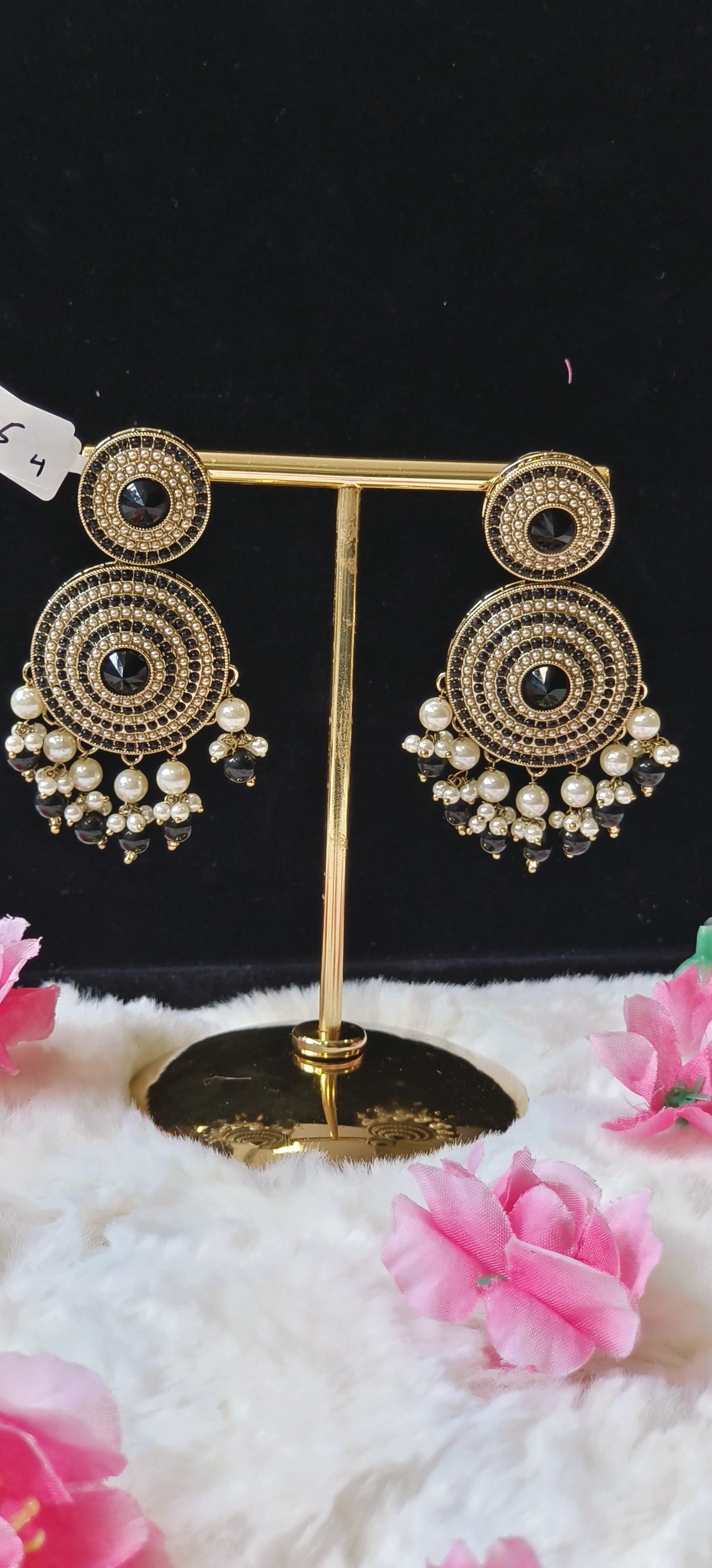 Fancy Pearl Jhumka With Beads-