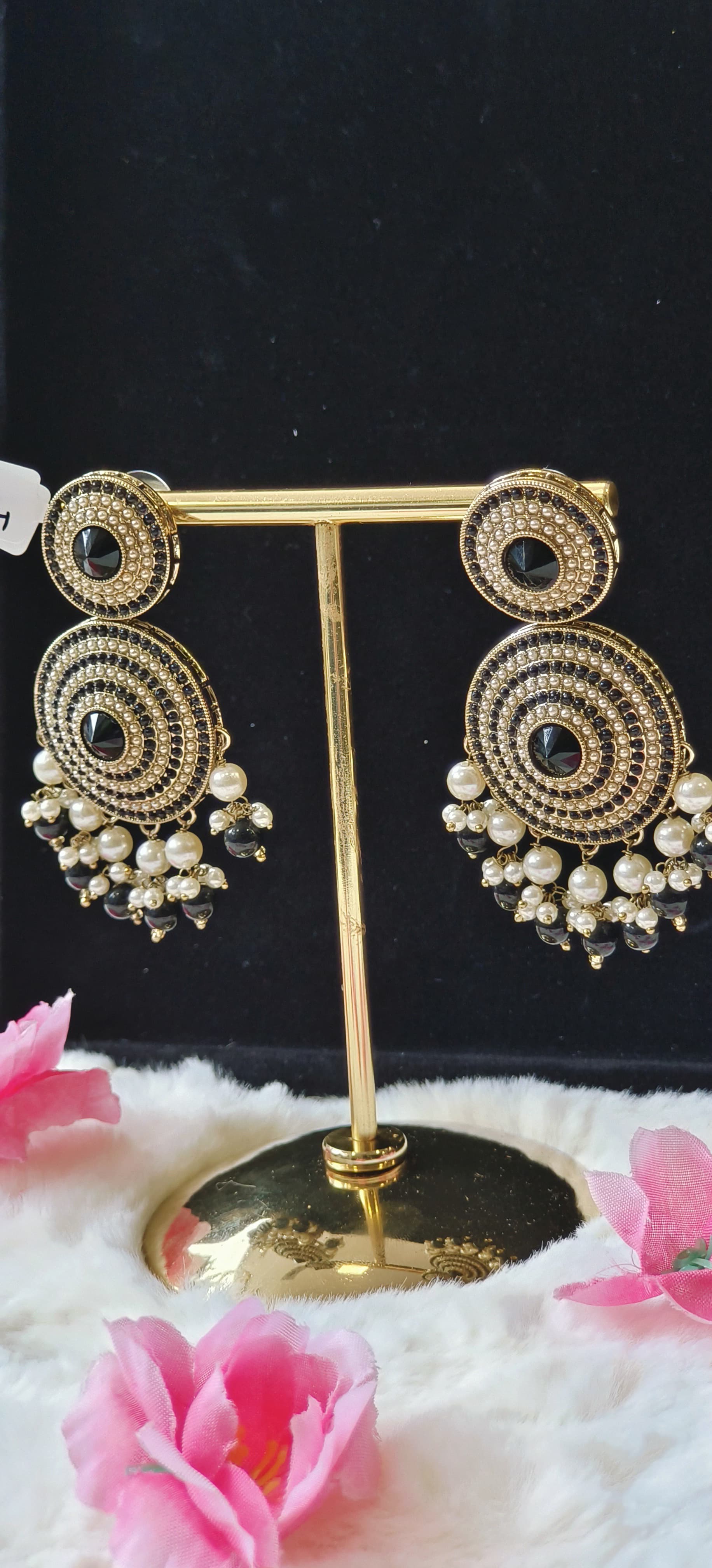 Fancy Pearl Jhumka With Beads-