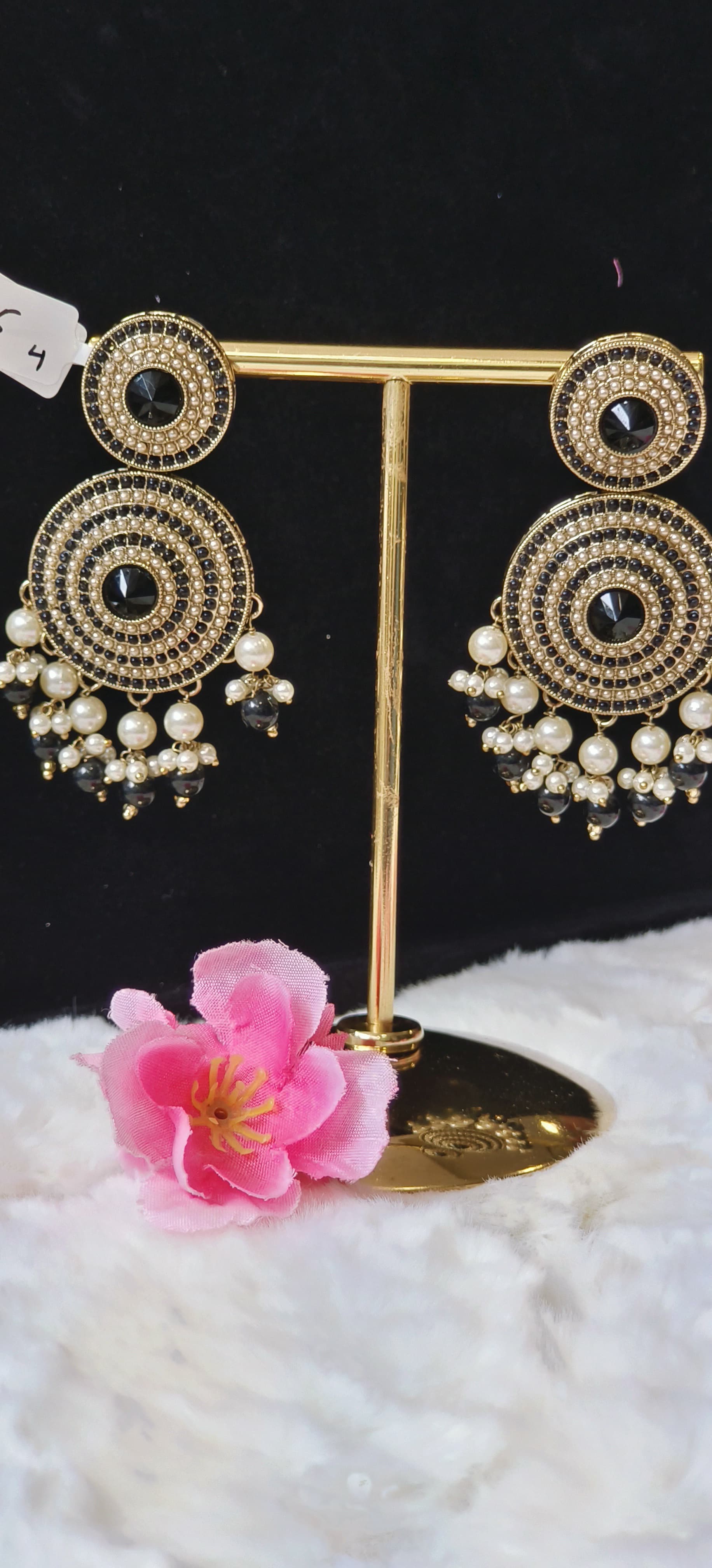 Fancy Pearl Jhumka With Beads-