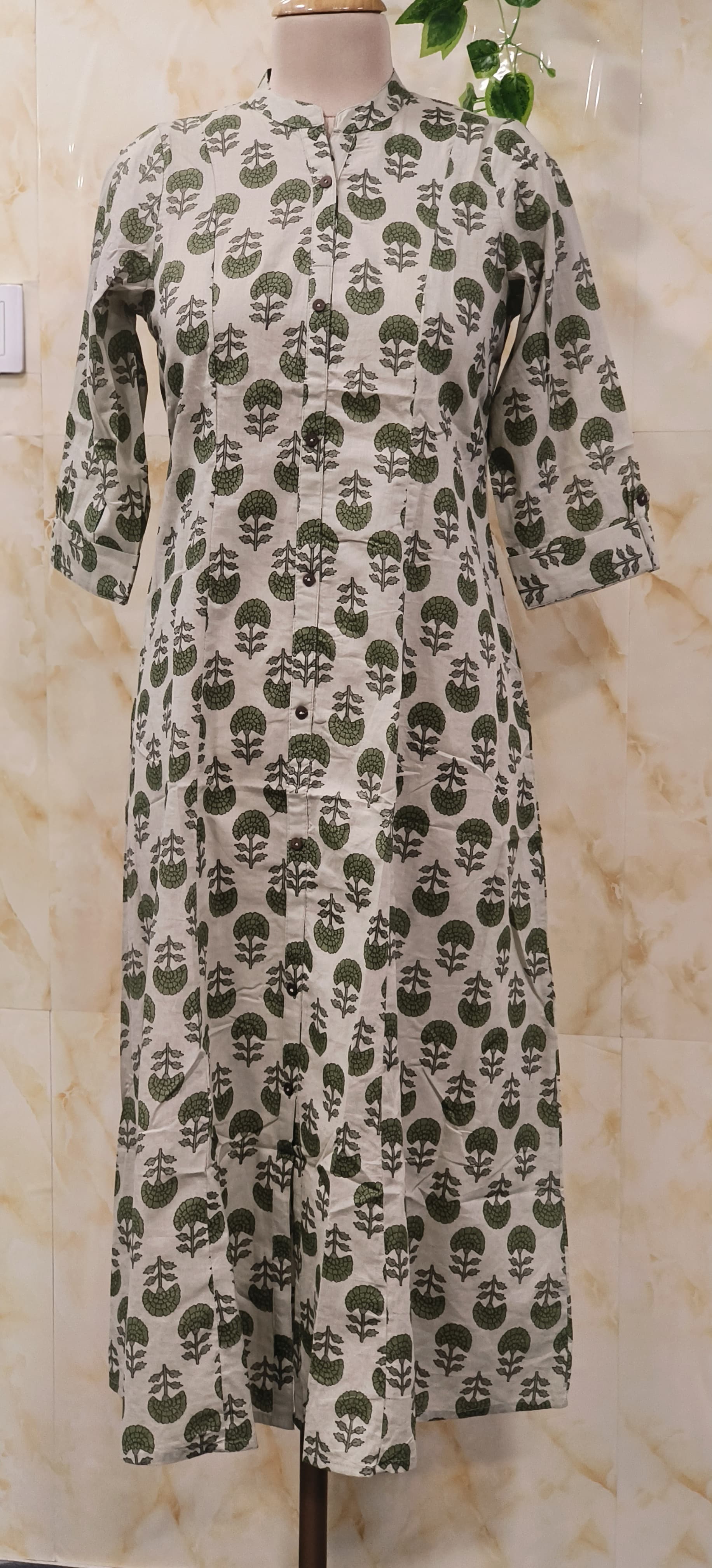 Cotton Aline Printed Short Collar Only Kurta