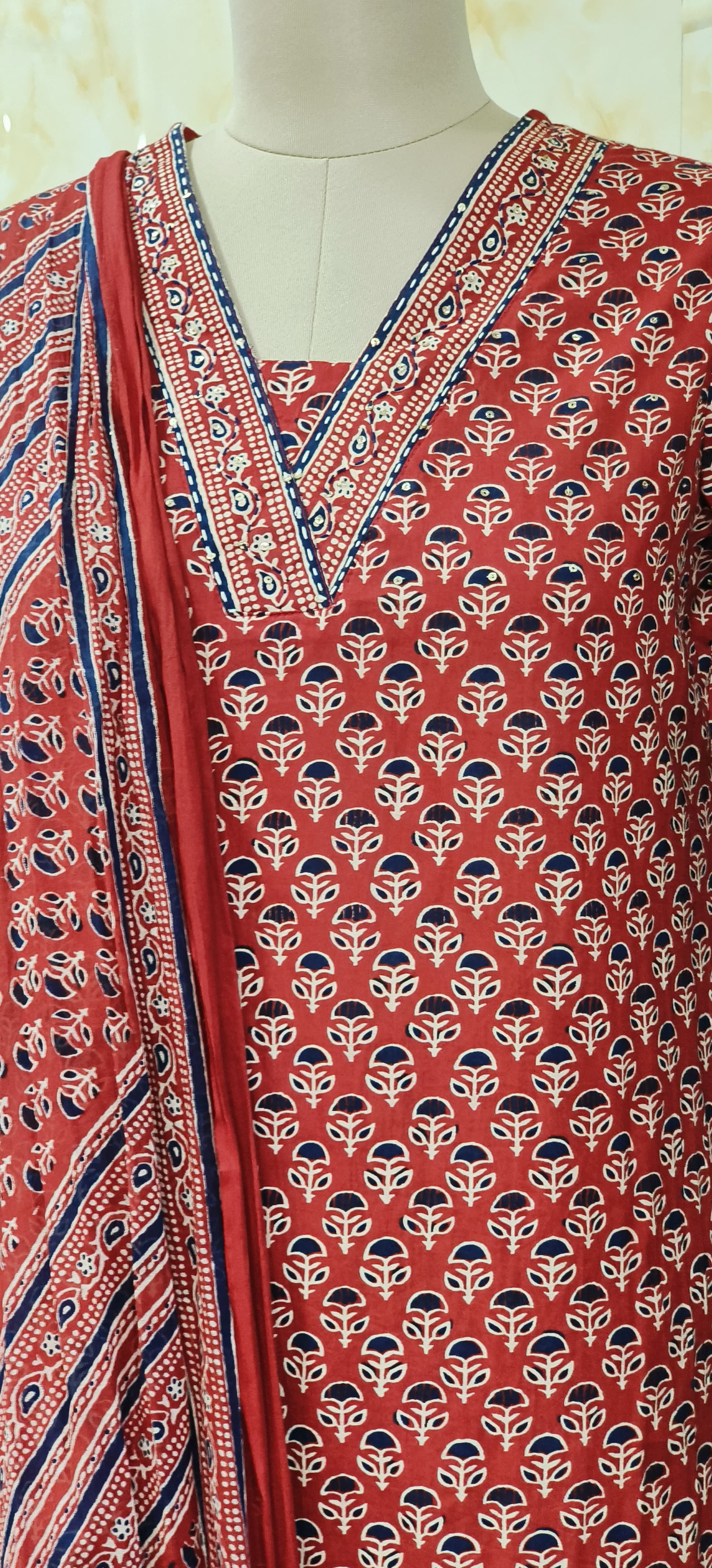 Pure cotton printed Full Suit  Kurta With Pant and Dupatta