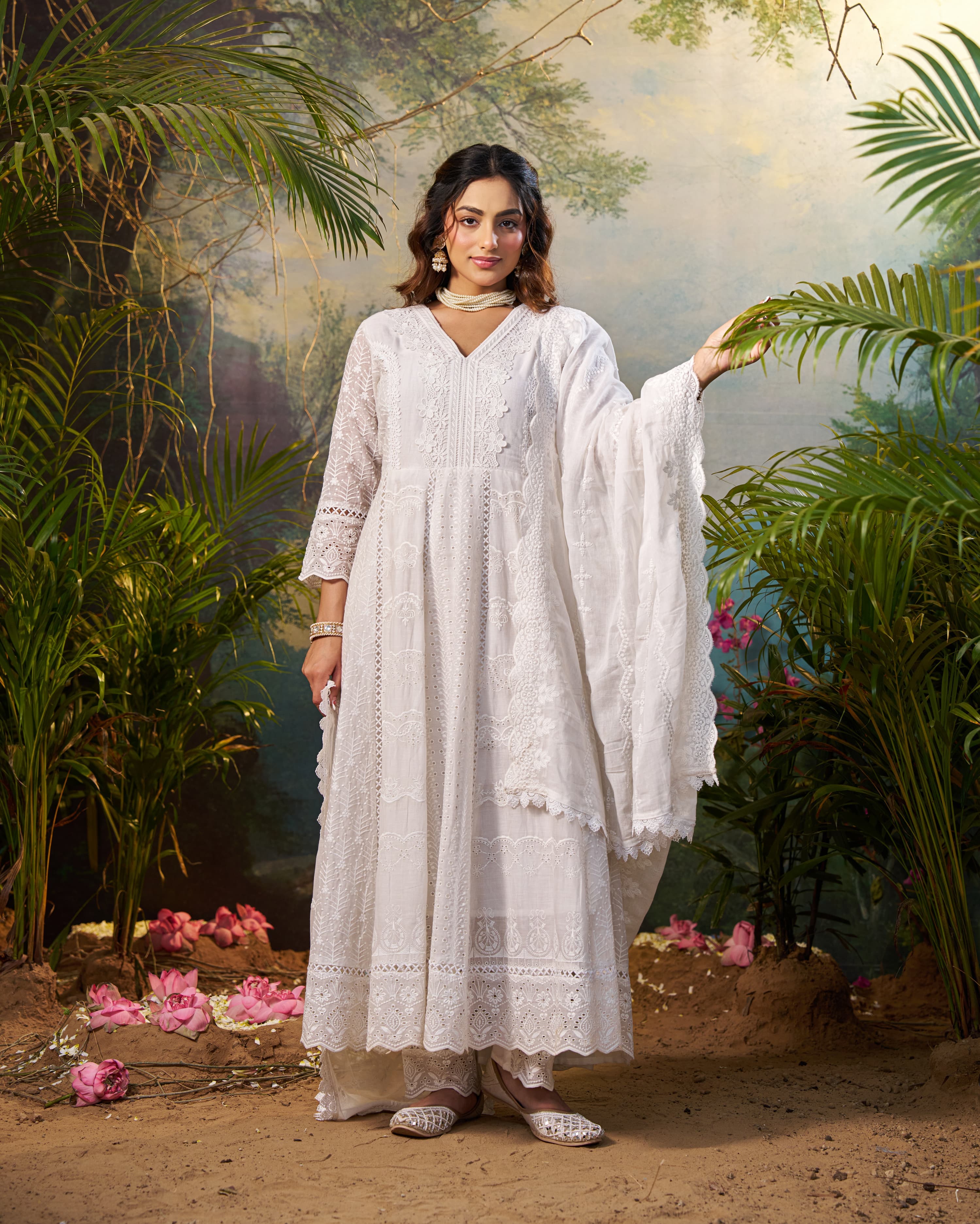 Hot-Selling Anarkali Suit with Exquisite Lace Cutwork Detailing