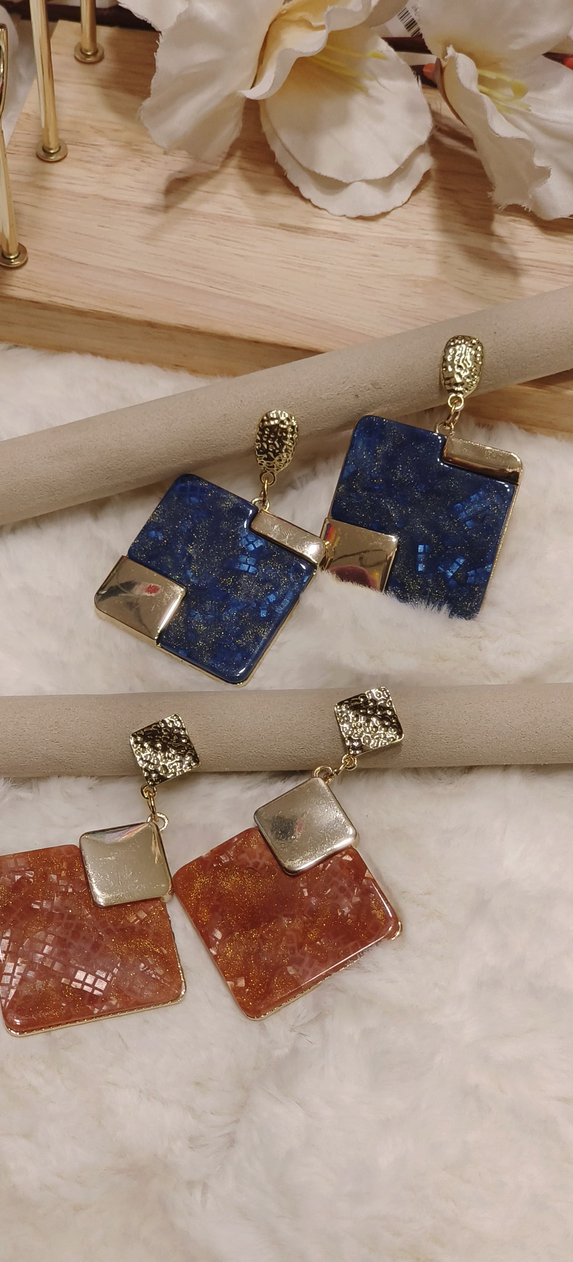 Geometric Dangle  Earrings