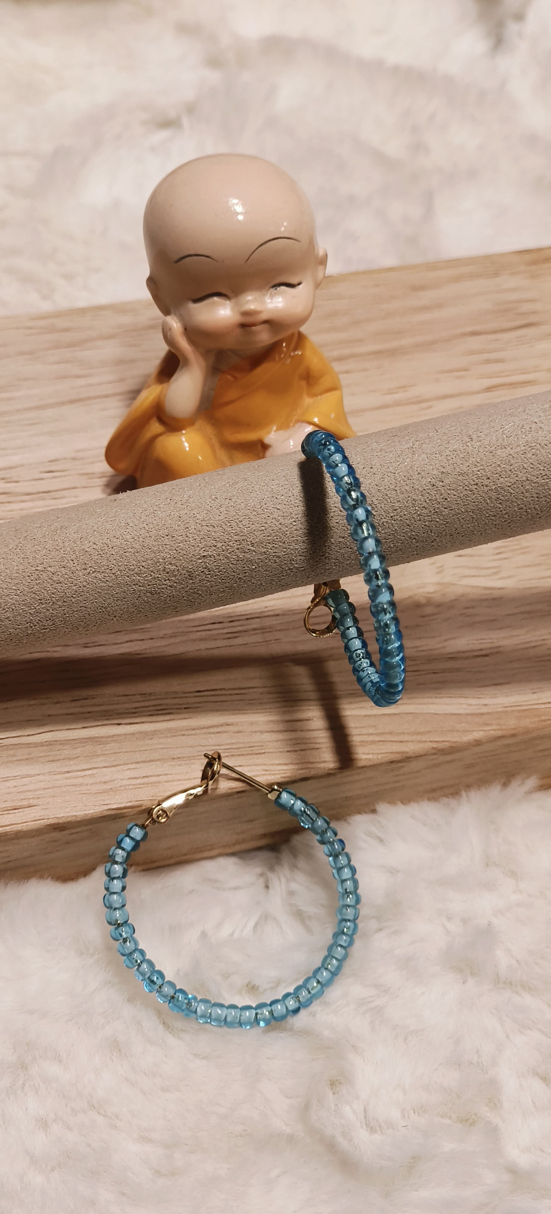 Sky Blue Transparent Hoop Earring