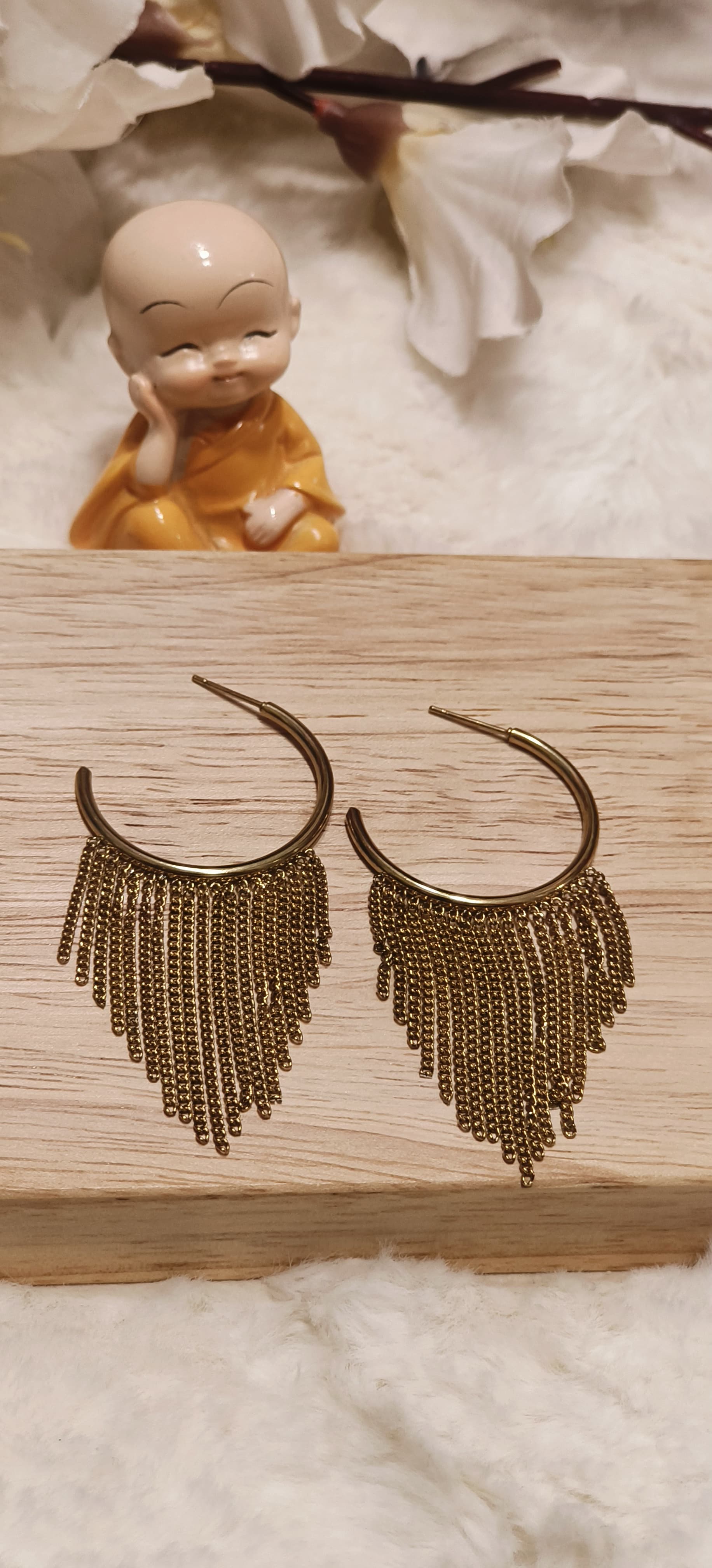 Chain Hoop Gold Earrings