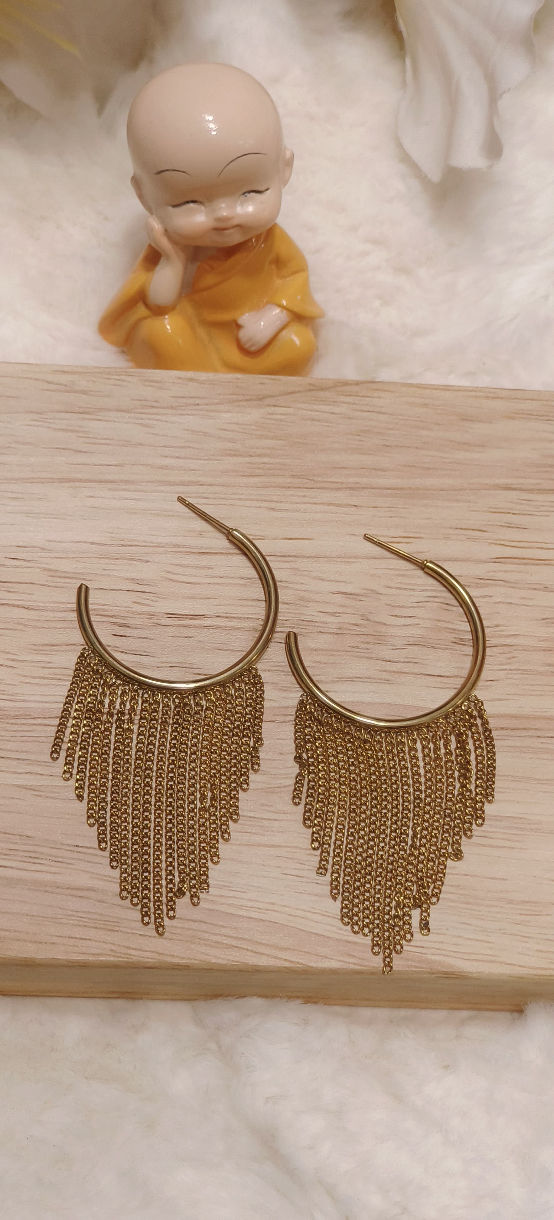 Chain Hoop Gold Earrings