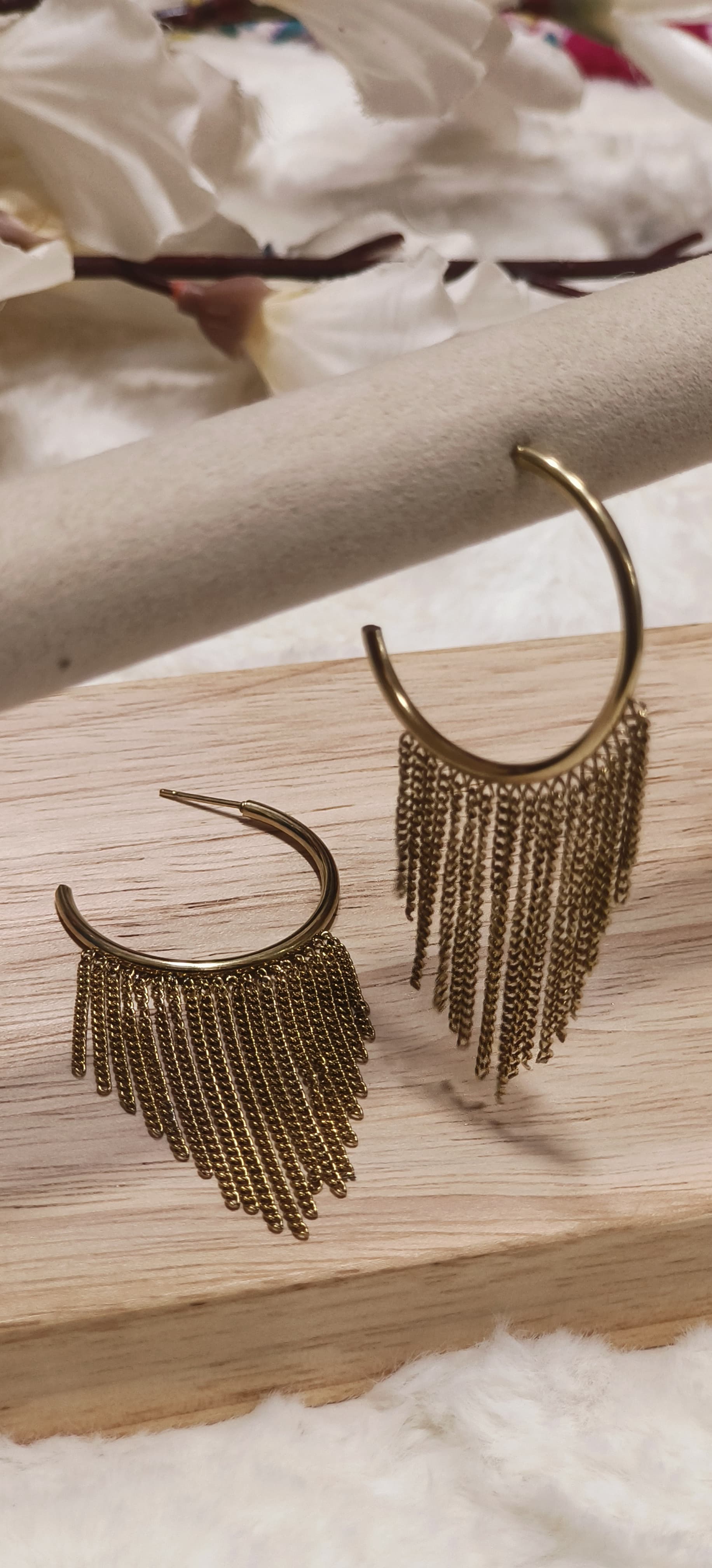 Chain Hoop Gold Earrings