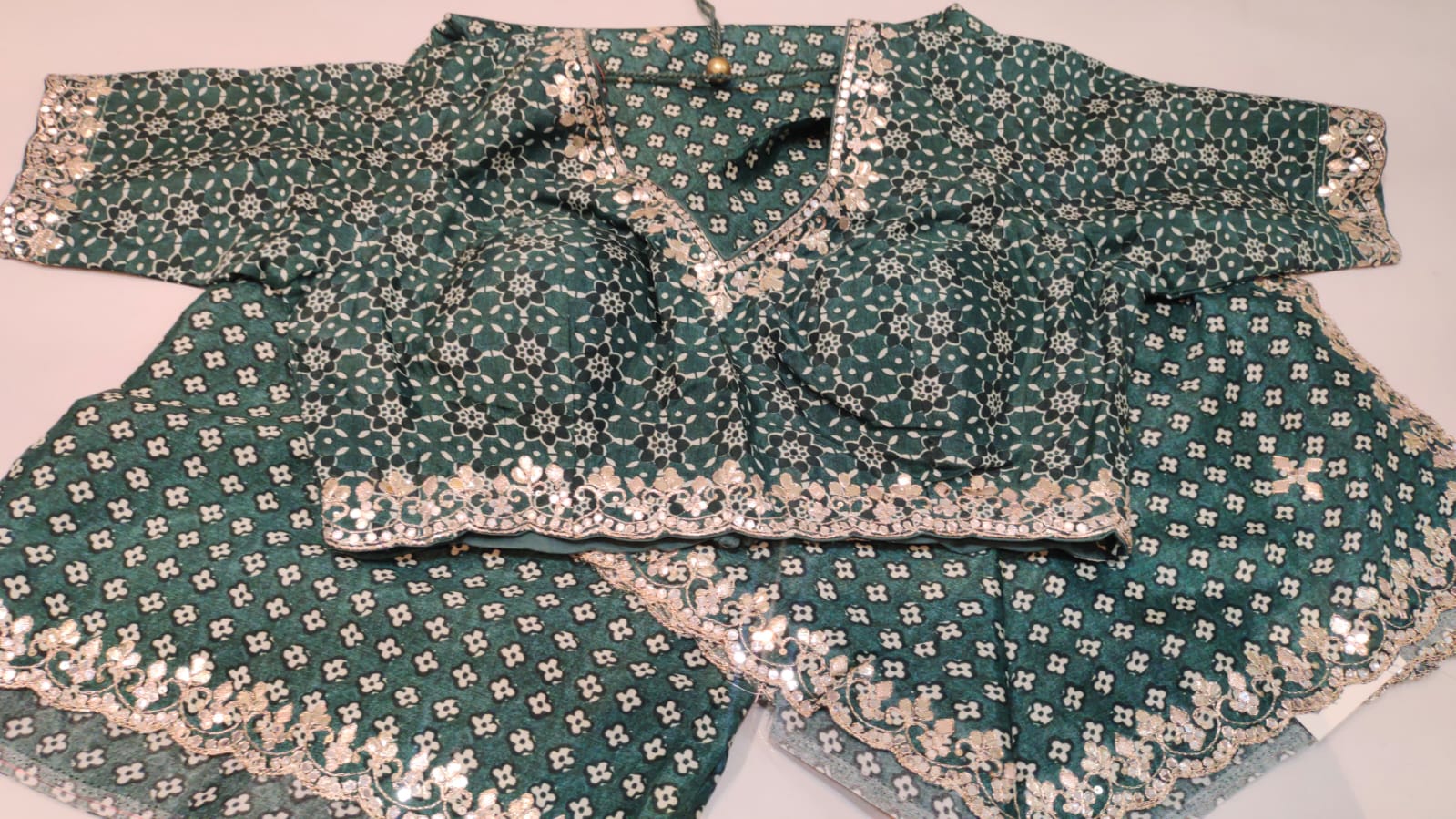 Printed Muslin Designer Gotta patti work Saree with Stiched Blouse