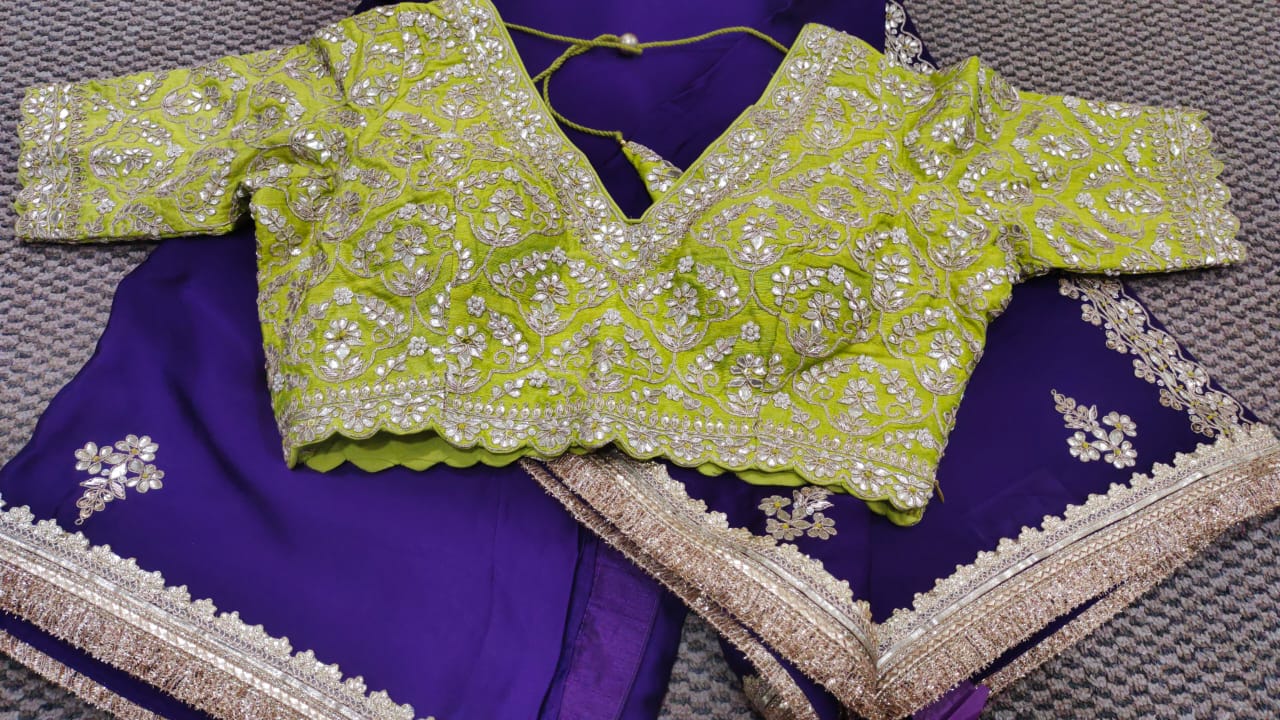 Zari Work Silk Embroidered Designer Saree