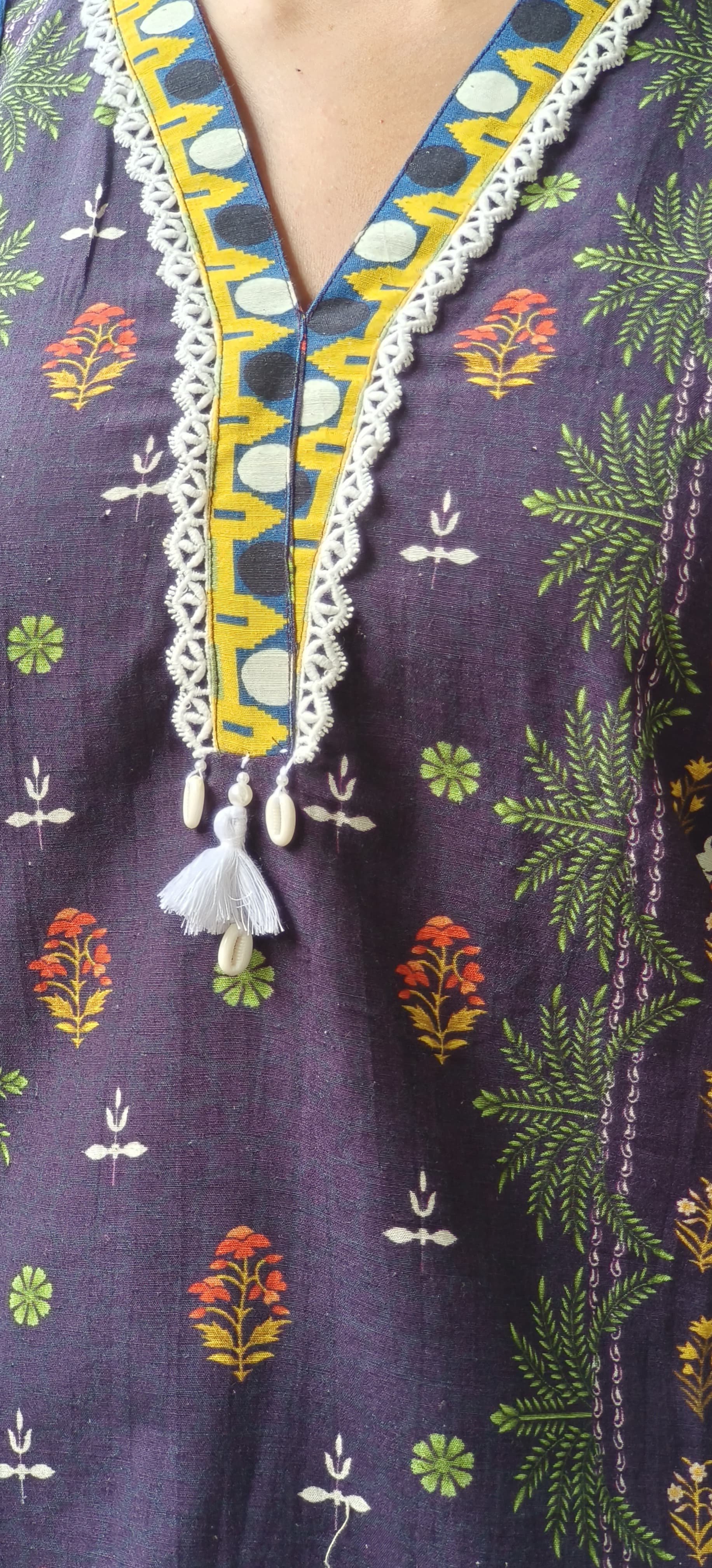 Printed linen Kurta Pant Full Set with chinon dupatta