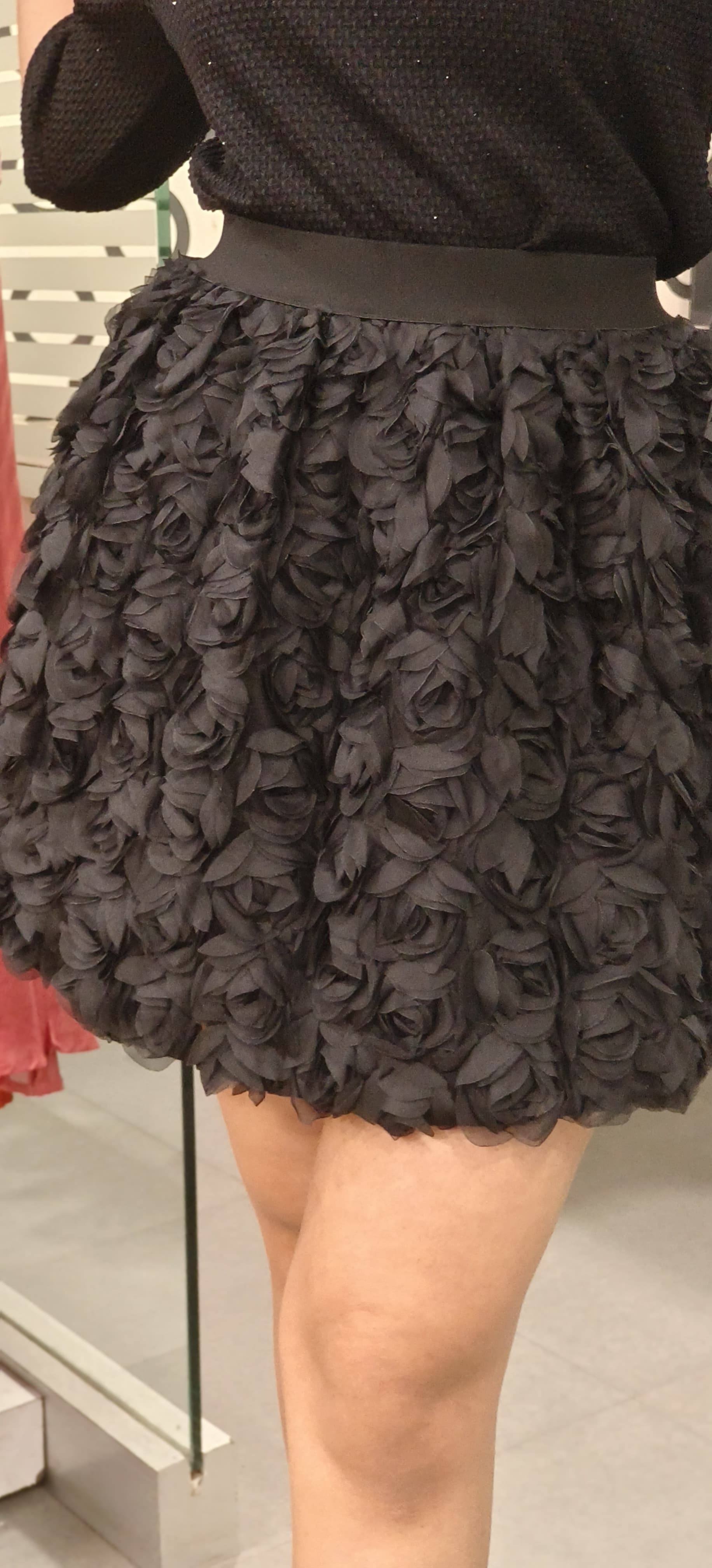 Rose 3D Floral Applique Skirt