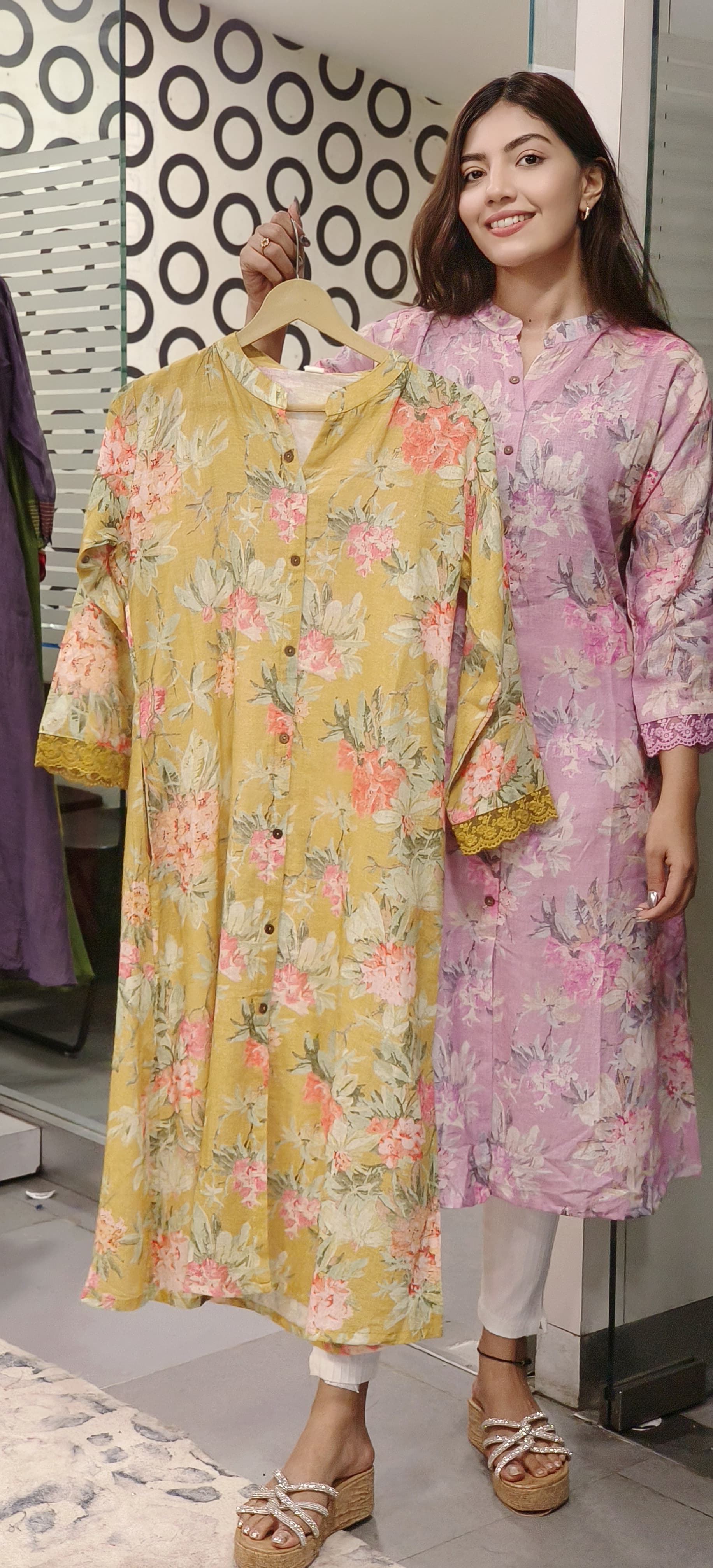 Summer Wear Cotton Kurtis In Floral Print- 09592