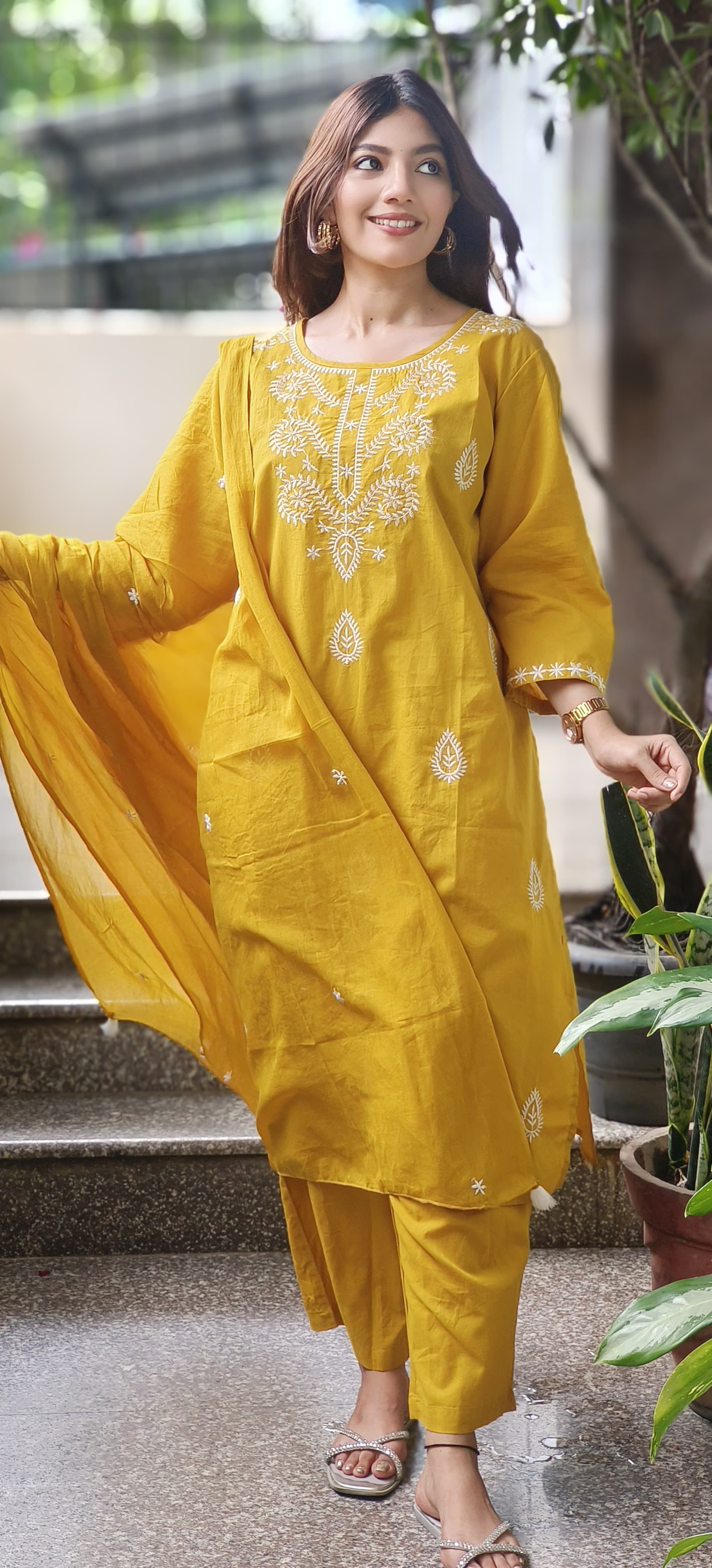 Thread Embroidered Daily Wear Full Suit Set- 10117