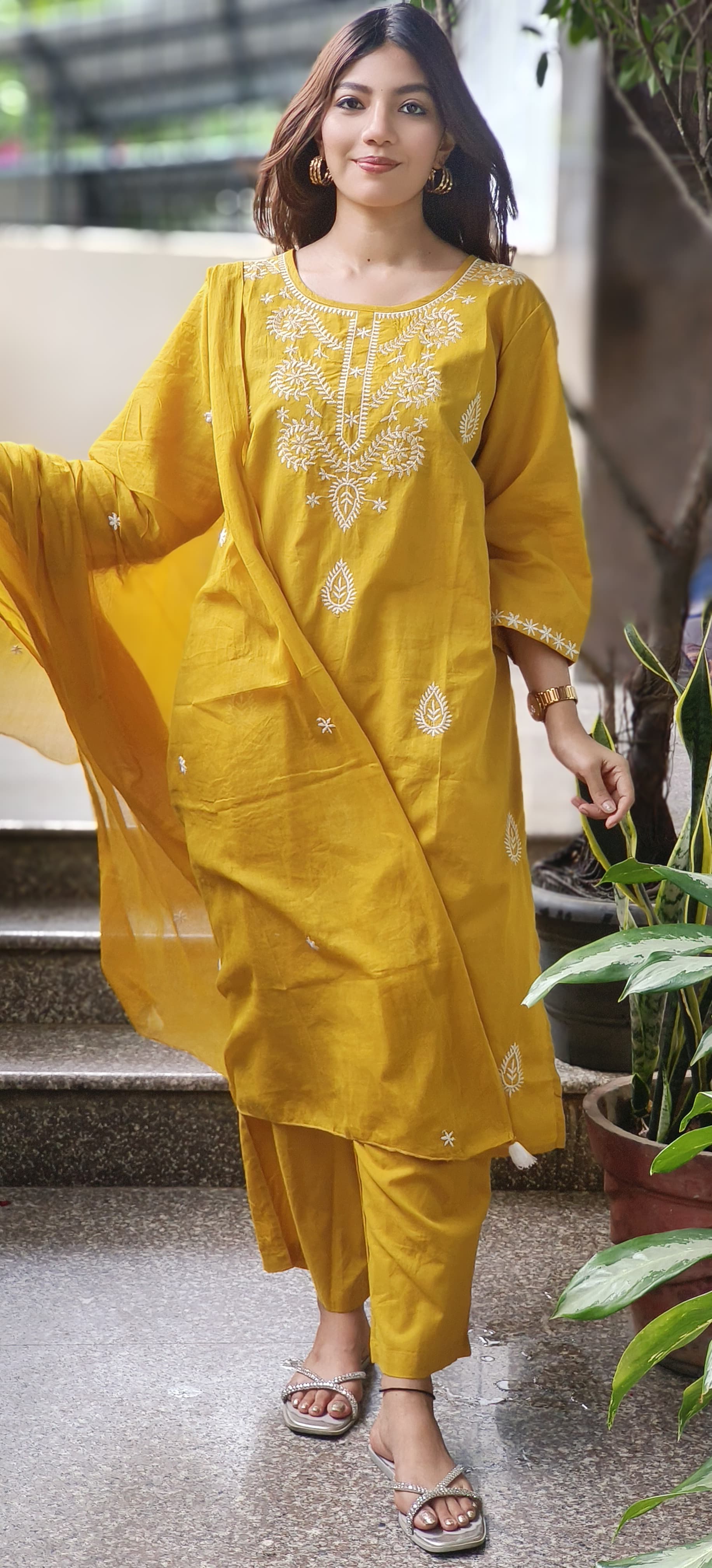 Thread Embroidered Daily Wear Full Suit Set- 10117