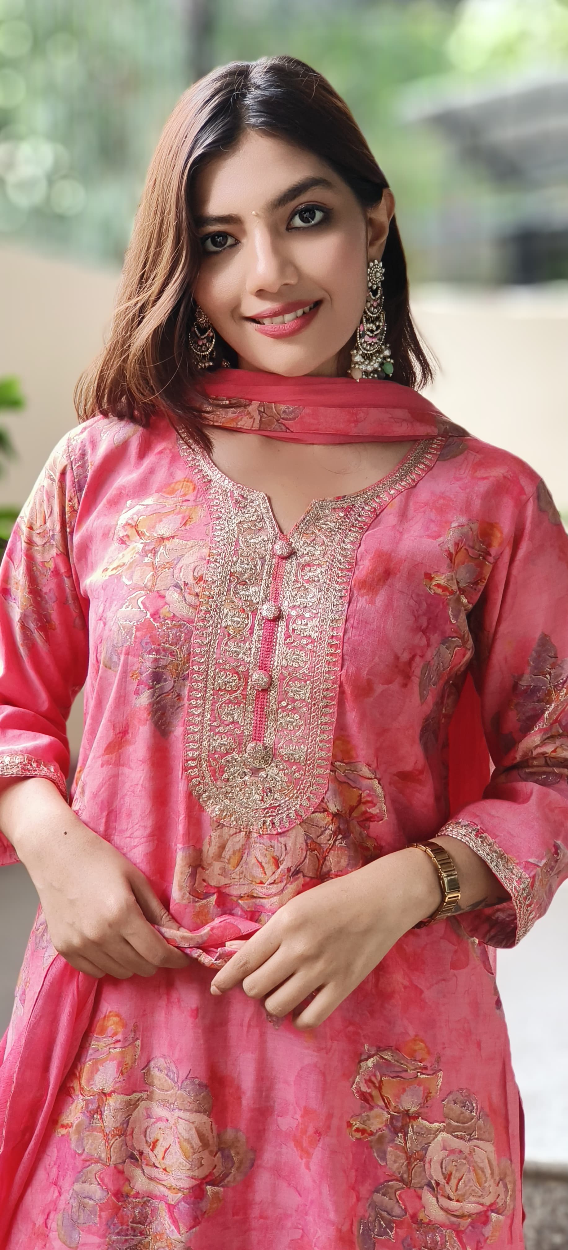 Ready To Wear Floral Printed Full Suit Set In Modal Muslin Fabric- 10147, 10148 & 10149