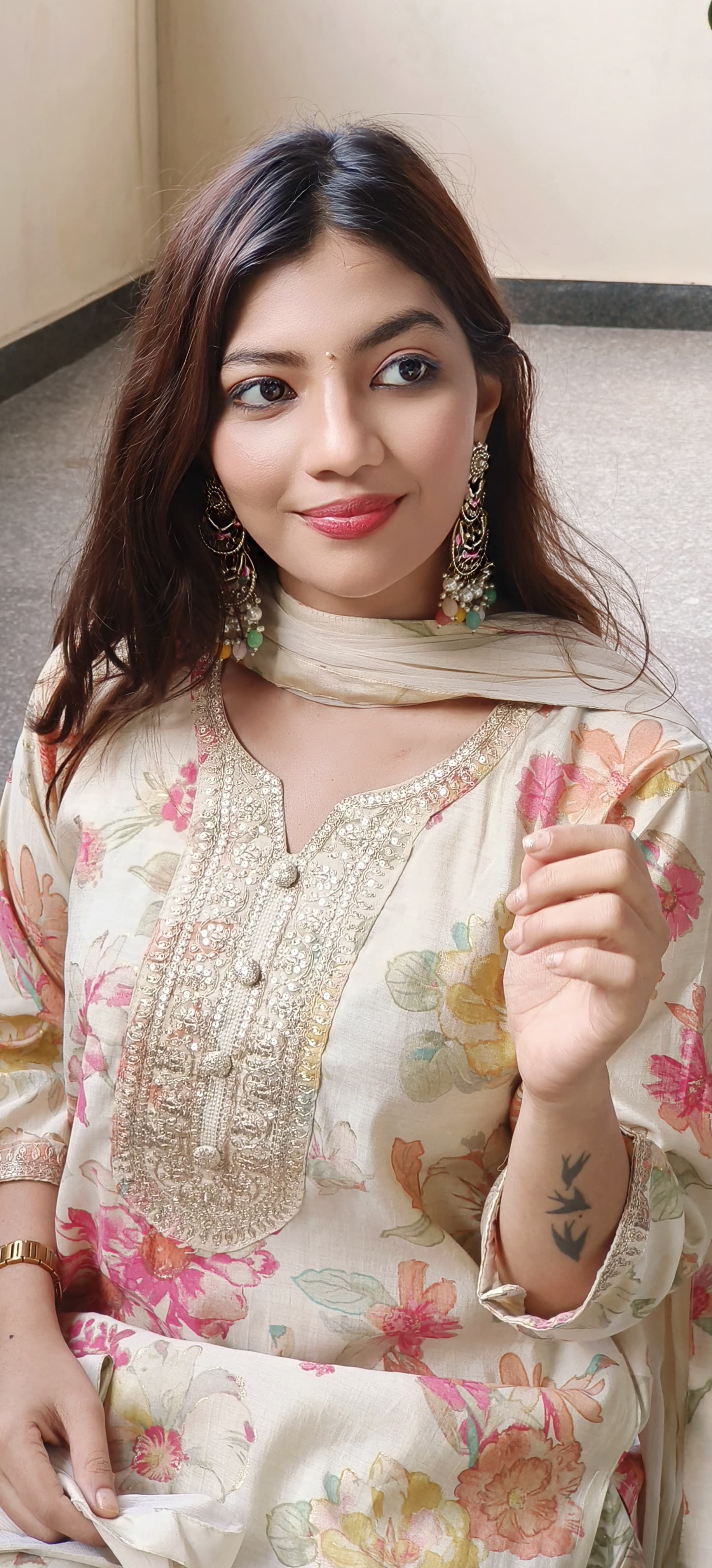 Ready To Wear Floral Printed Full Suit Set In Modal Muslin Fabric- 10147, 10148 & 10149