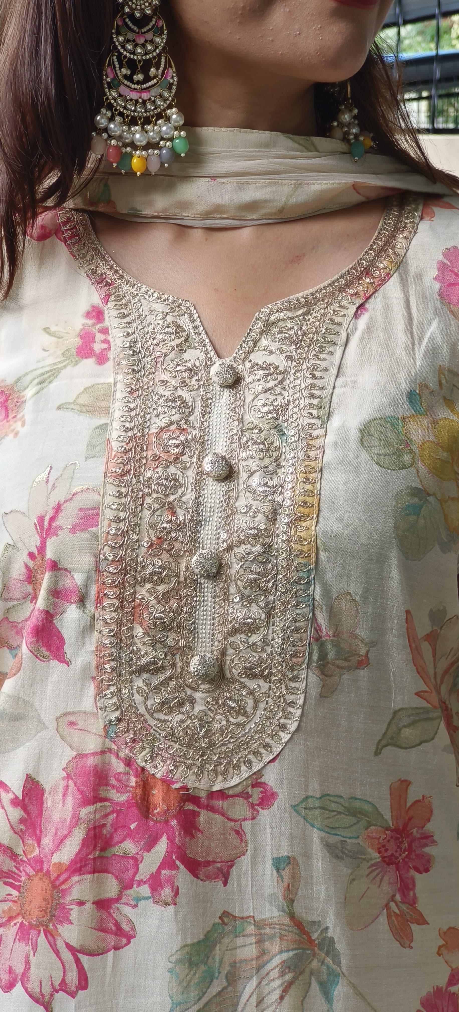 Ready To Wear Floral Printed Full Suit Set In Modal Muslin Fabric- 10147, 10148 & 10149