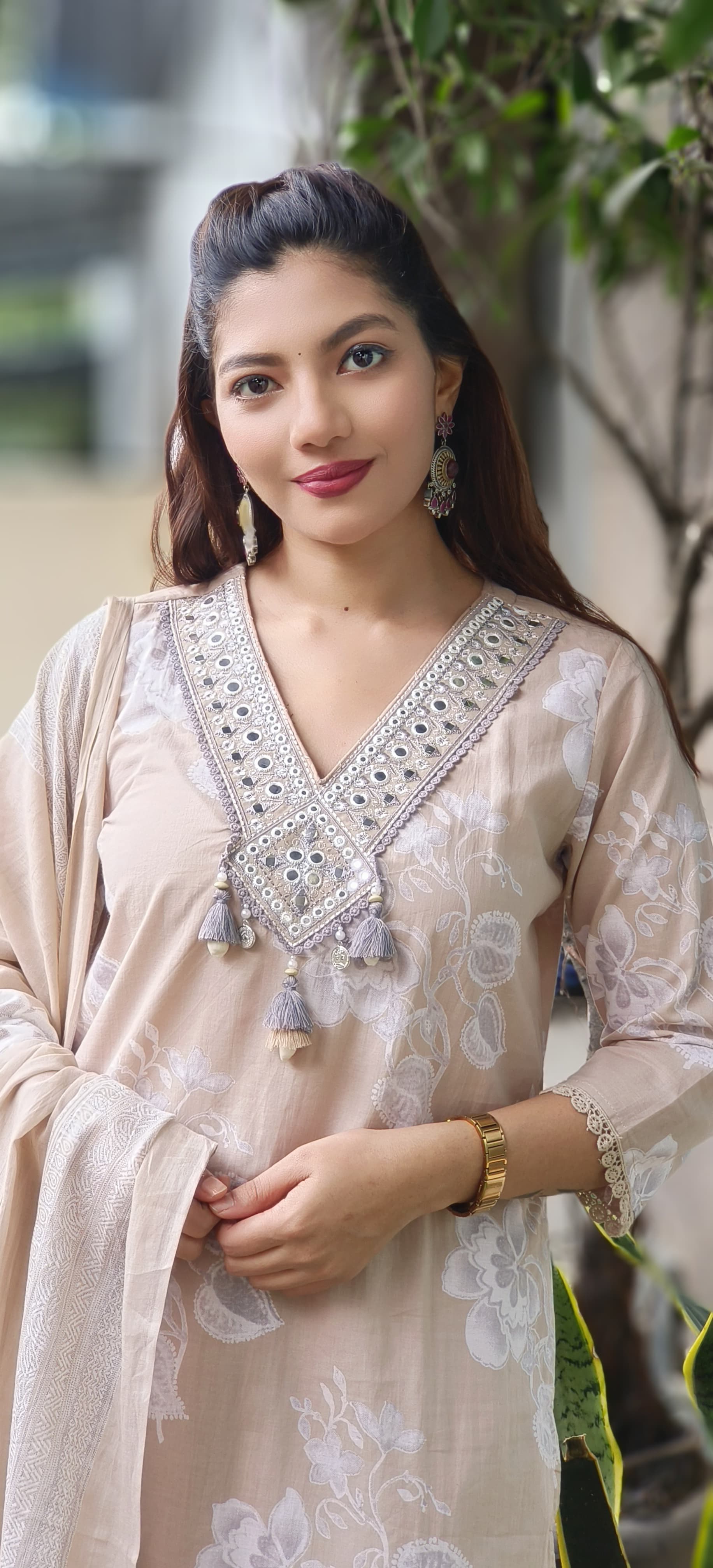 Zehra Embroidered Elegance Full Suit Set With Dupatta In Cotton Fabric