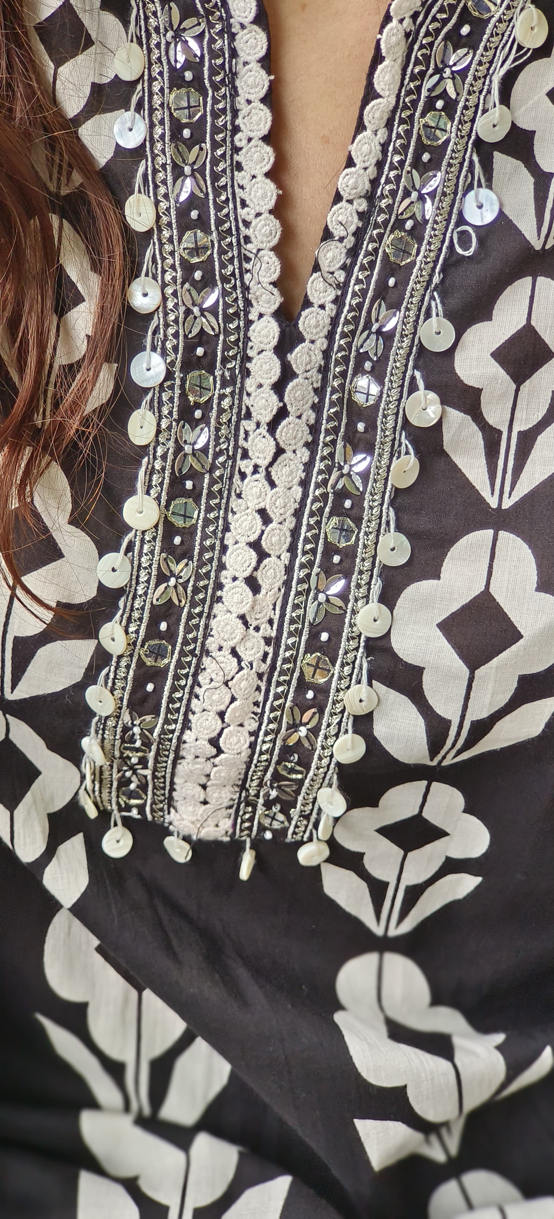 Aafreen Block Bloom Full Suit Set With Dupatta In Cotton