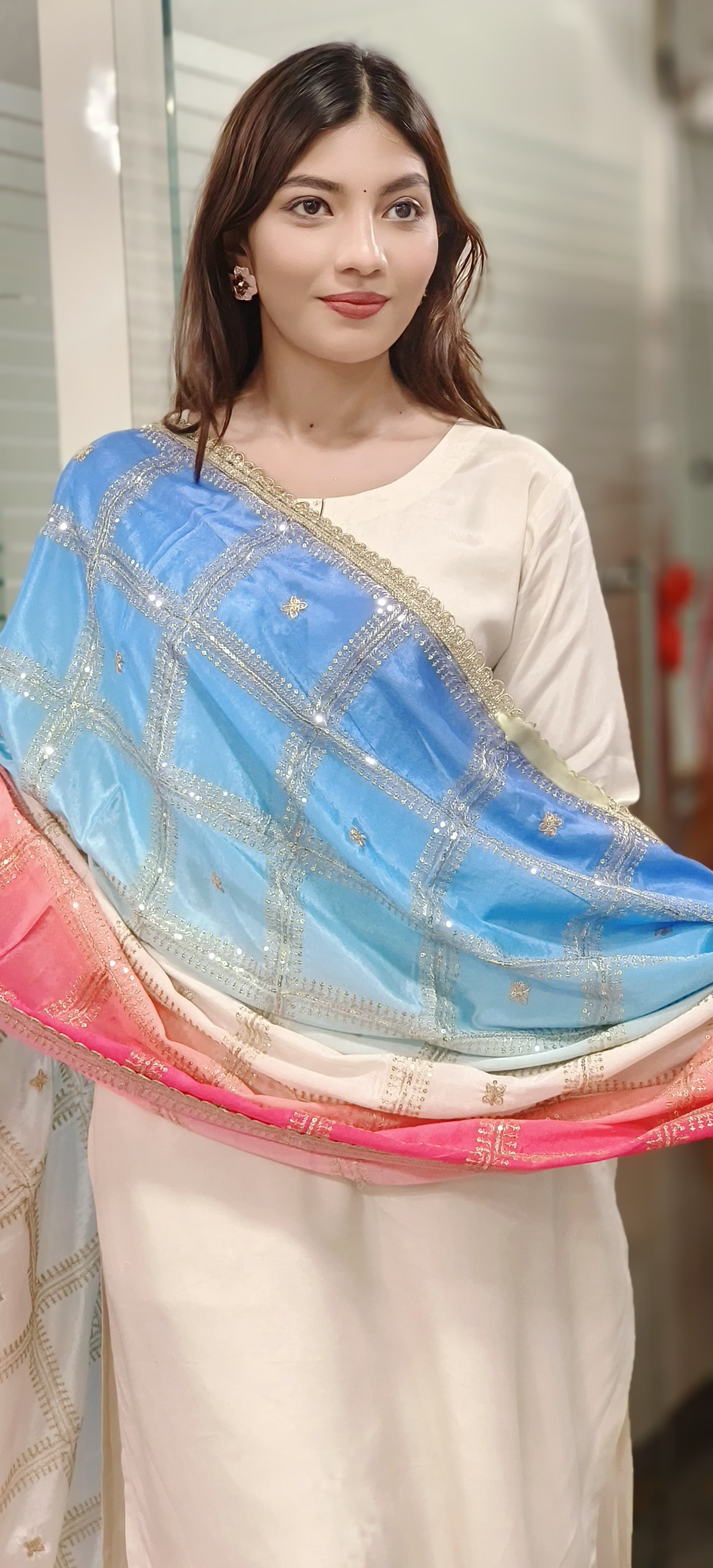 Noor-E-Rang Ombre Silk Dupatta