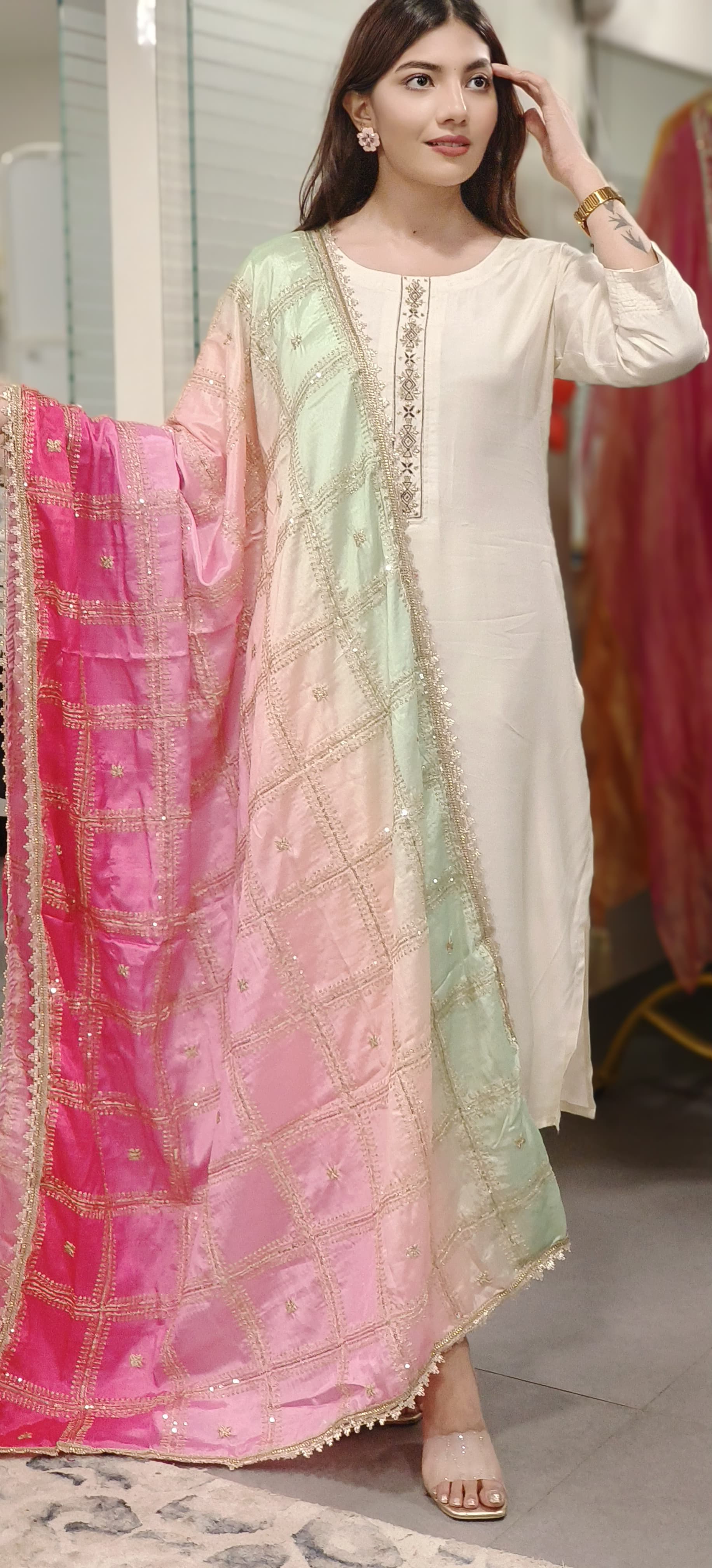 Noor-E-Rang Ombre Silk Dupatta