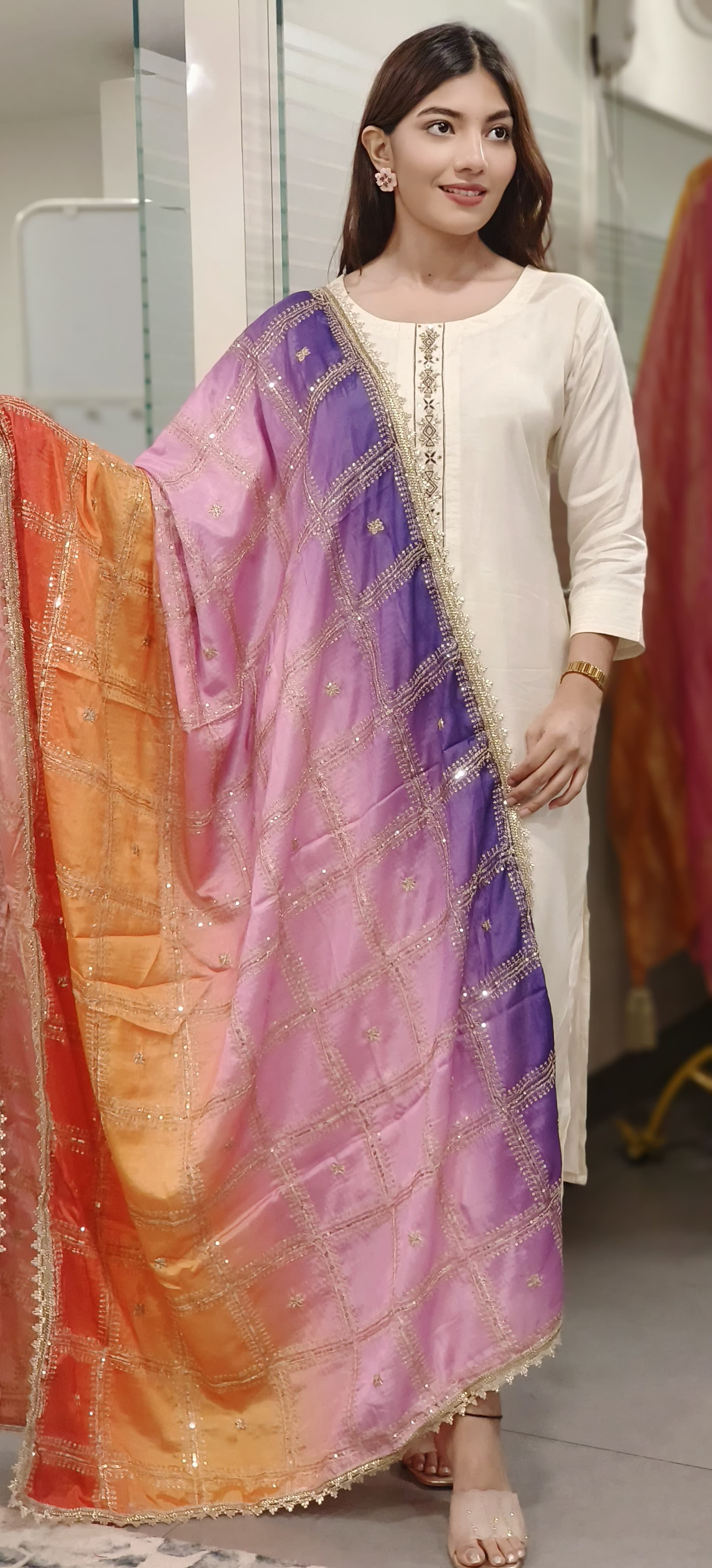 Noor-E-Rang Ombre Silk Dupatta