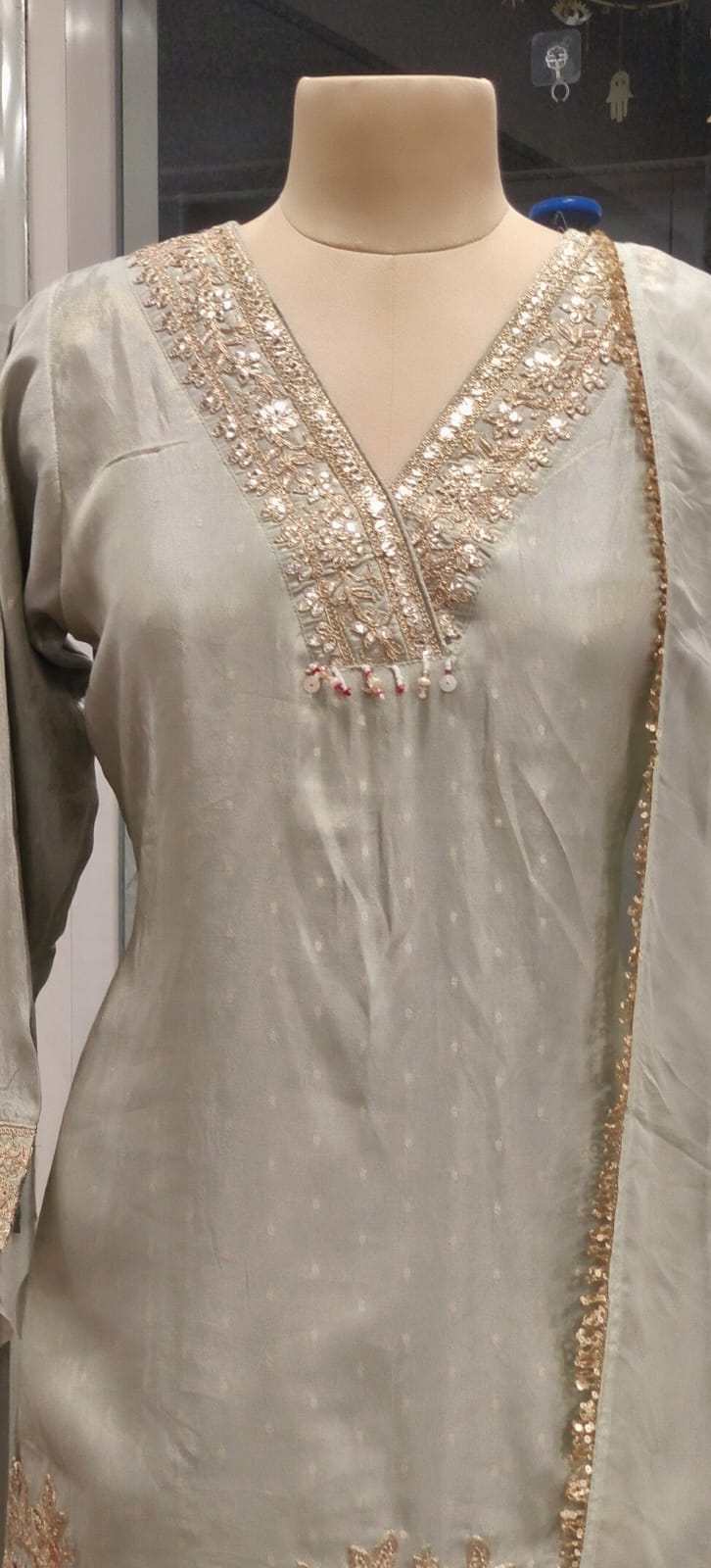 Pastel Elegance Banarasi Golden Touch Zardosi Full Suit Set With Panel Palazzo & Dupatta- 11037, 11038